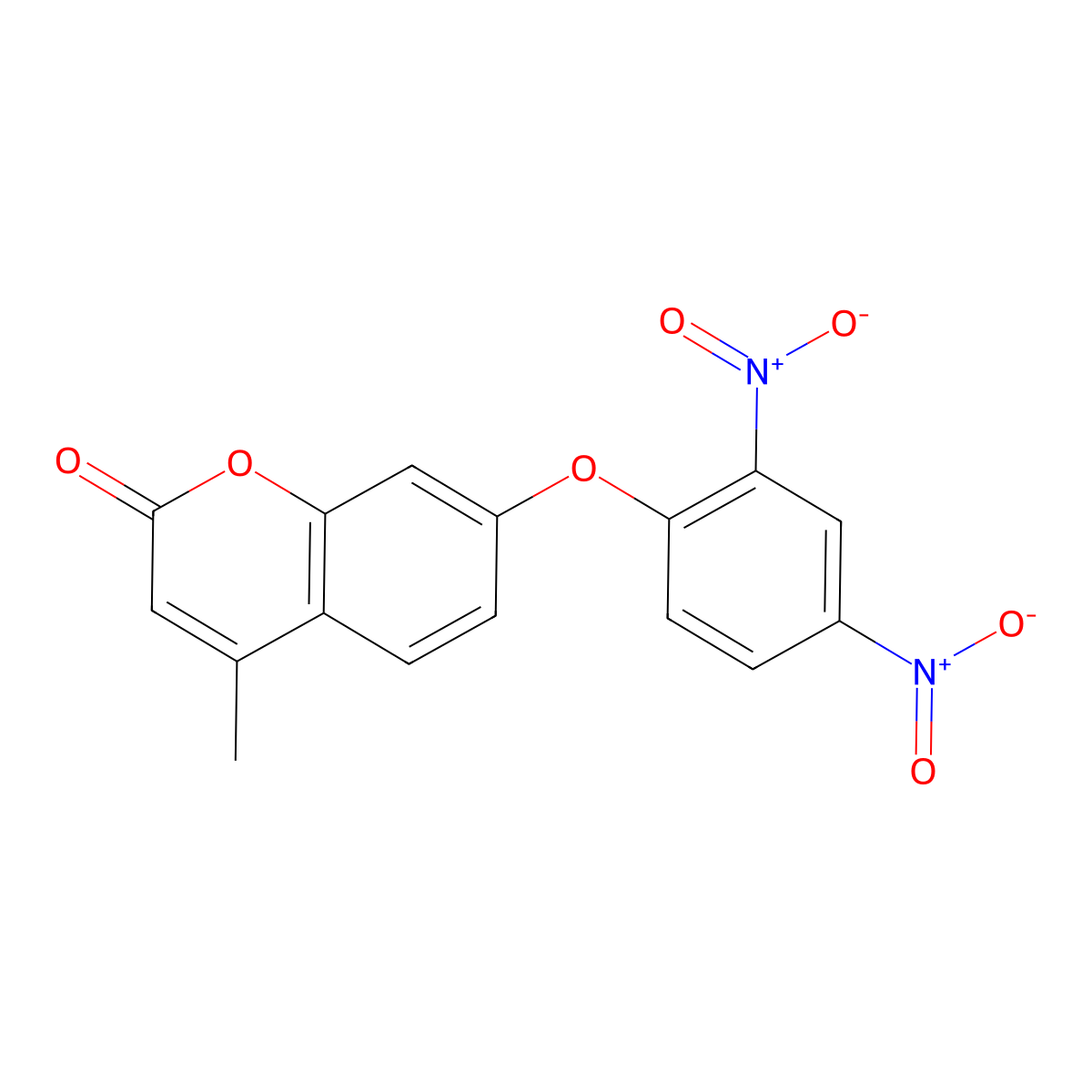 7-(2,4-dinitrophenoxy)-4-methyl-2H-chromen-2-one molecular structure, CAS 314742-00-2
