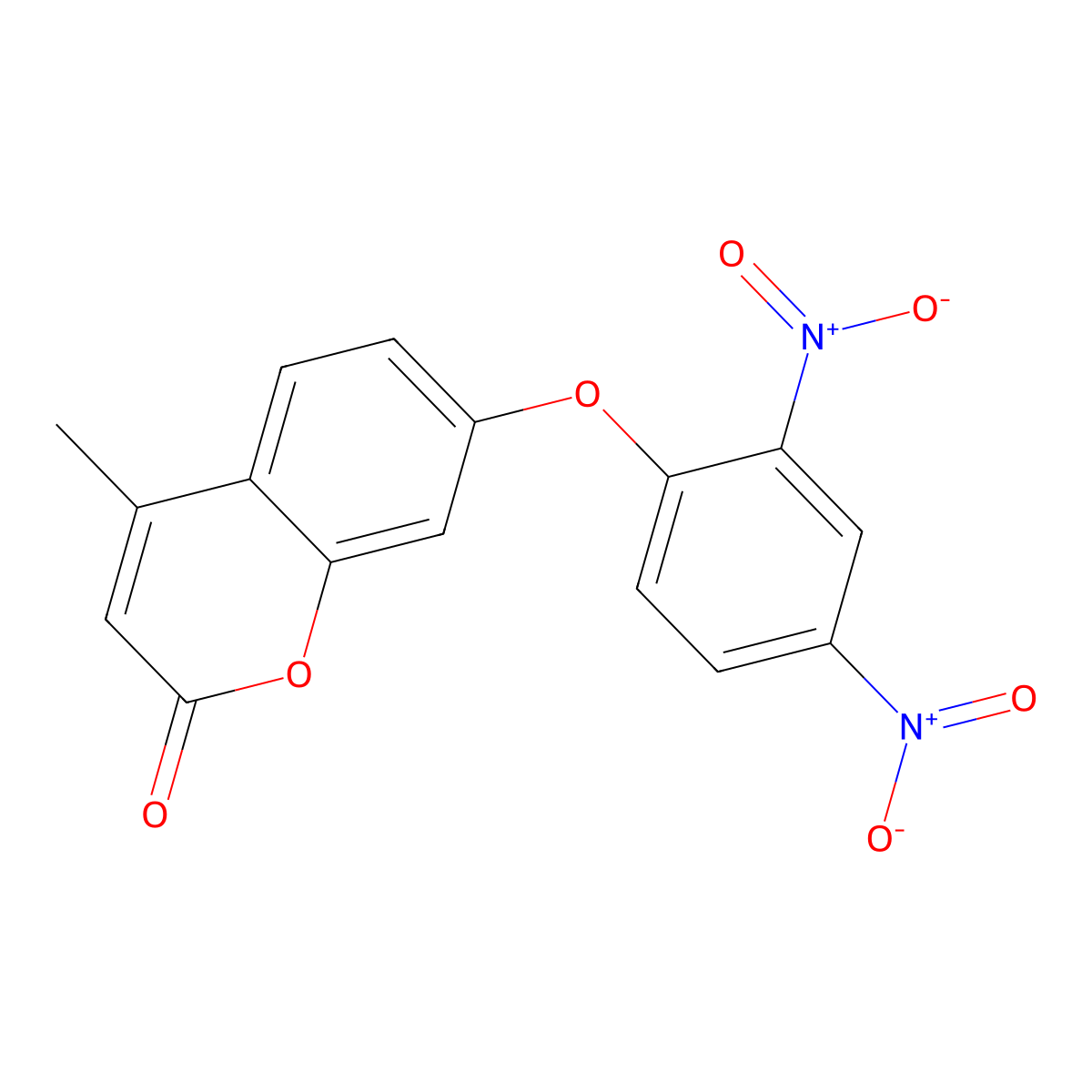 7-(2,4-dinitrophenoxy)-4-methyl-2H-chromen-2-one molecular structure, CAS 314742-00-2