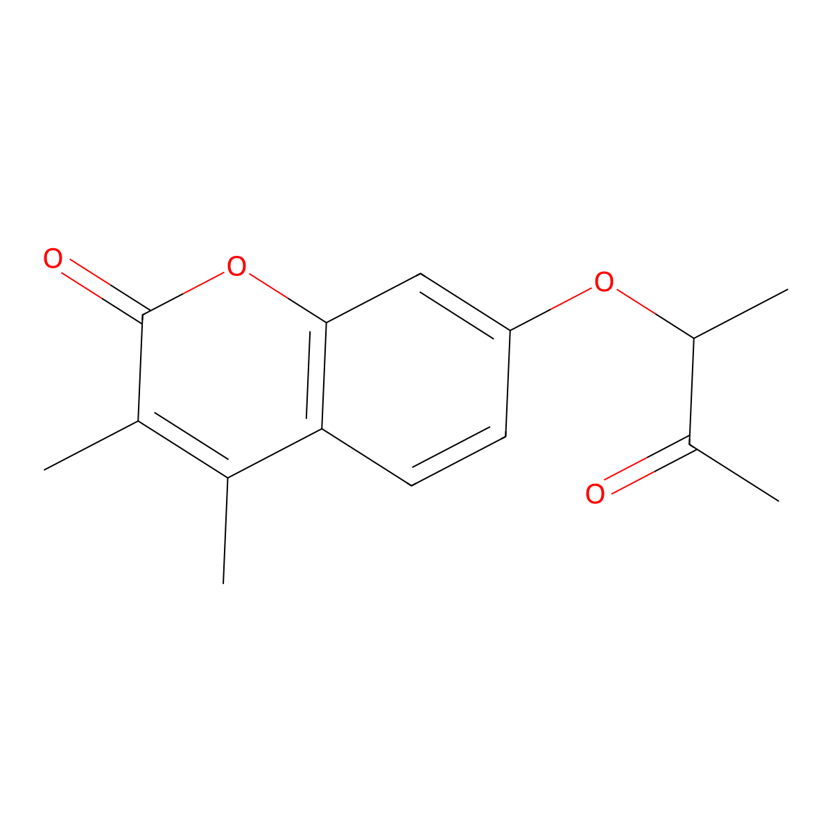 3,4-Dimethyl-7-(1-methyl-2-oxopropoxy)-2H-chromen-2-one molecular structure, CAS 314742-02-4