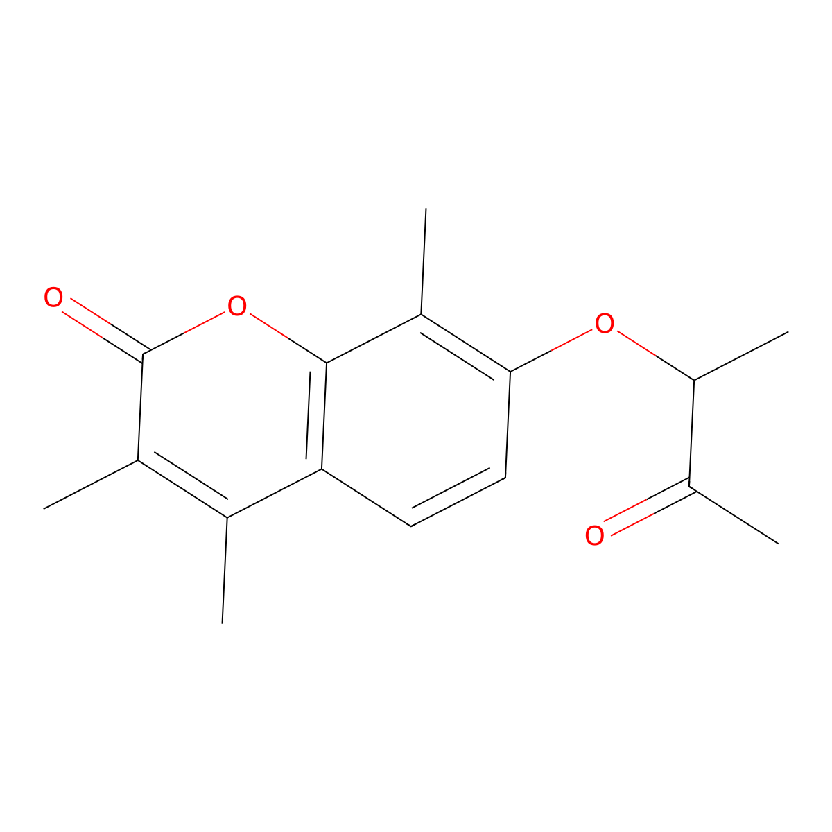 3,4,8-Trimethyl-7-(1-methyl-2-oxopropoxy)-2H-chromen-2-one molecular structure, CAS 314742-07-9