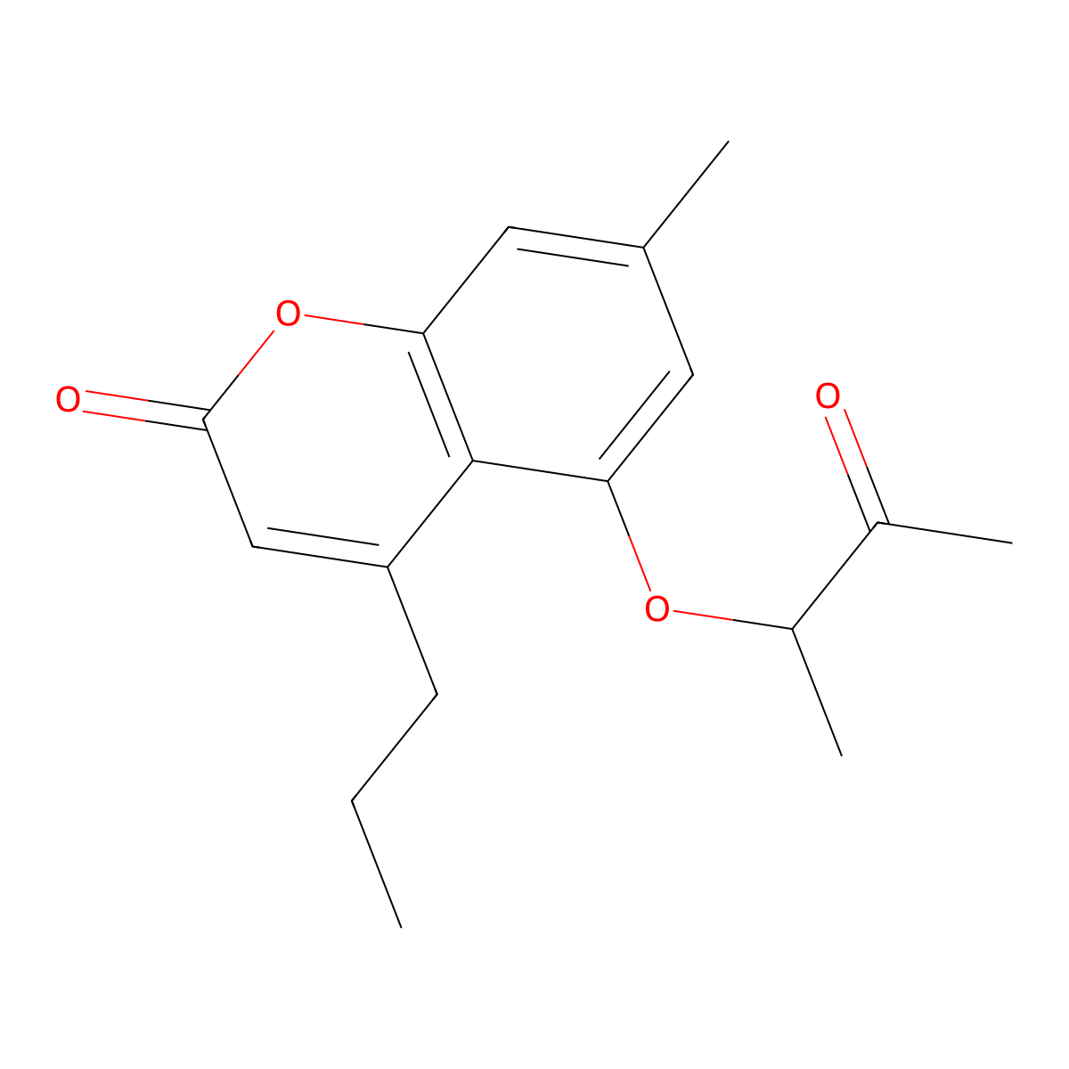 7-Methyl-5-(1-methyl-2-oxopropoxy)-4-propyl-2H-chromen-2-one molecular structure, CAS 314742-59-1