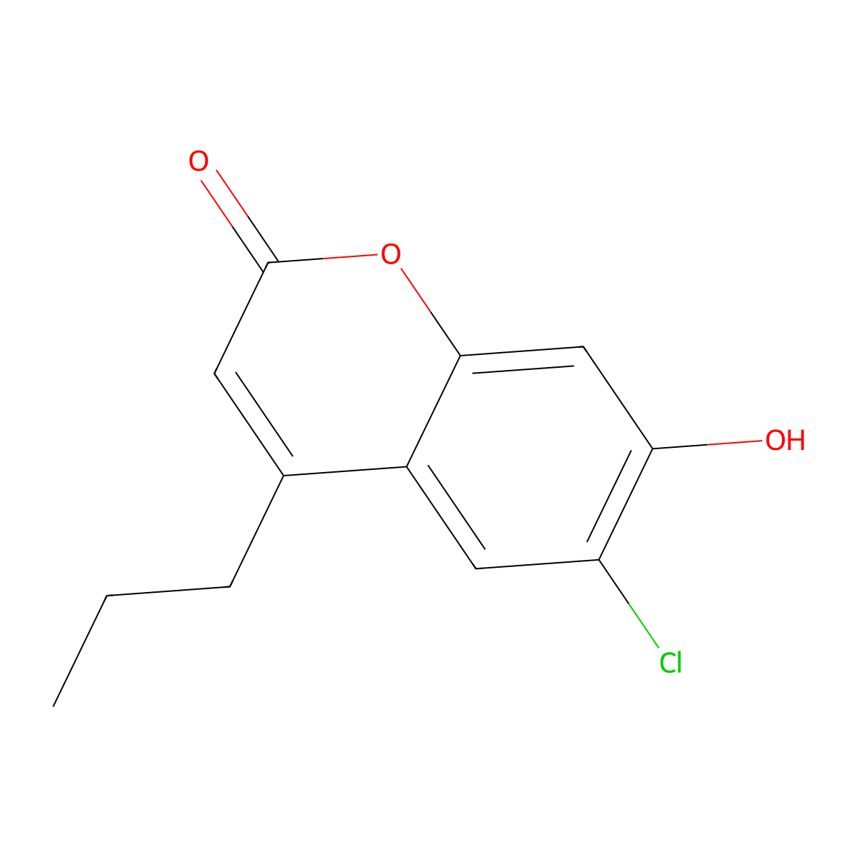 6-chloro-7-hydroxy-4-propyl-2H-chromen-2-one molecular structure, CAS 314742-60-4