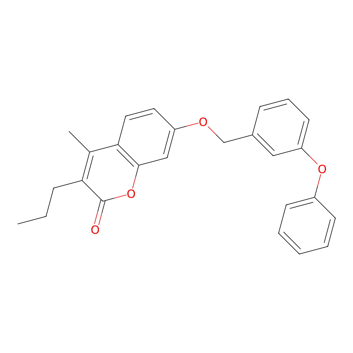 4-methyl-7-[(3-phenoxybenzyl)oxy]-3-propyl-2H-chromen-2-one molecular structure, CAS 314742-72-8