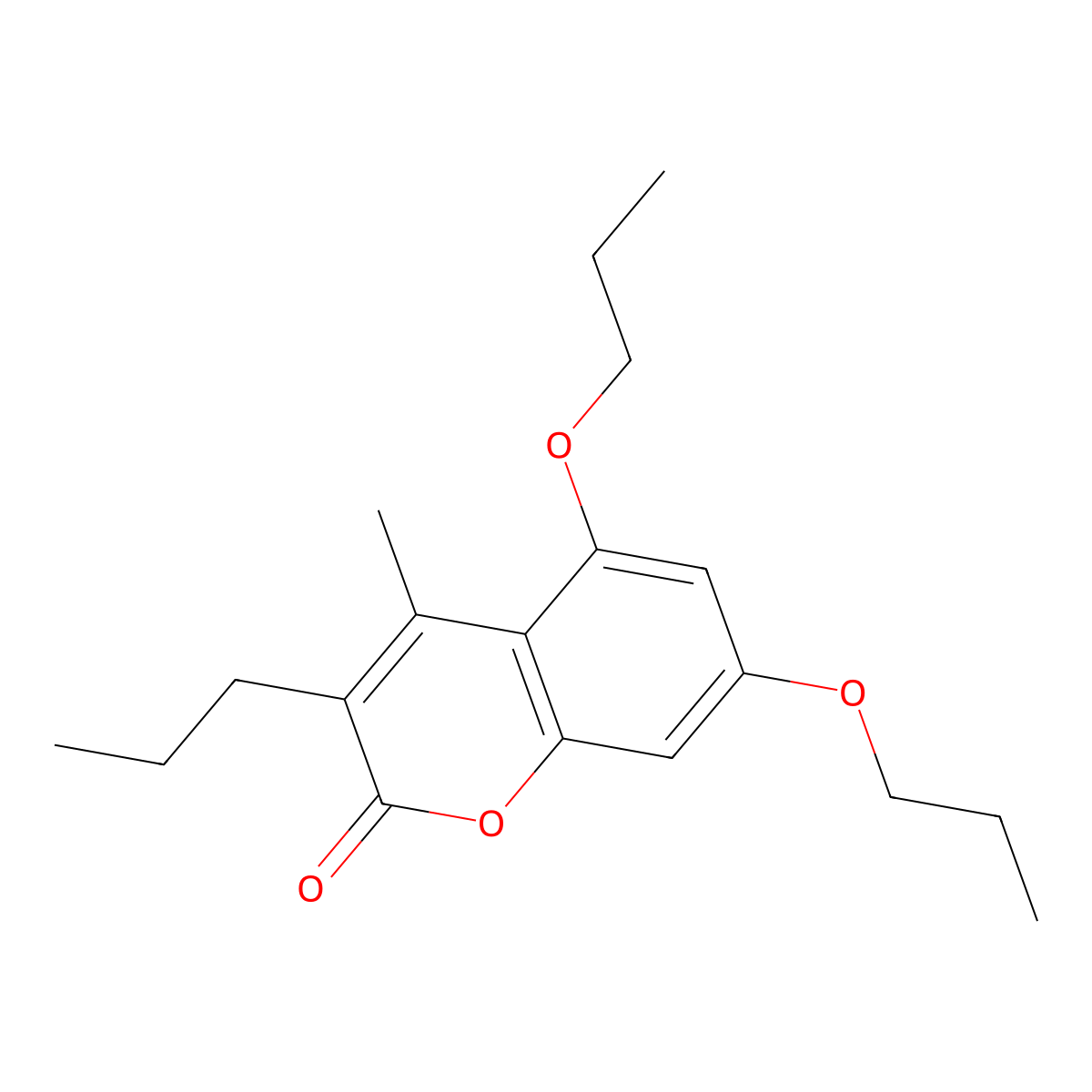 4-methyl-5,7-dipropoxy-3-propyl-2H-chromen-2-one molecular structure, CAS 314742-73-9