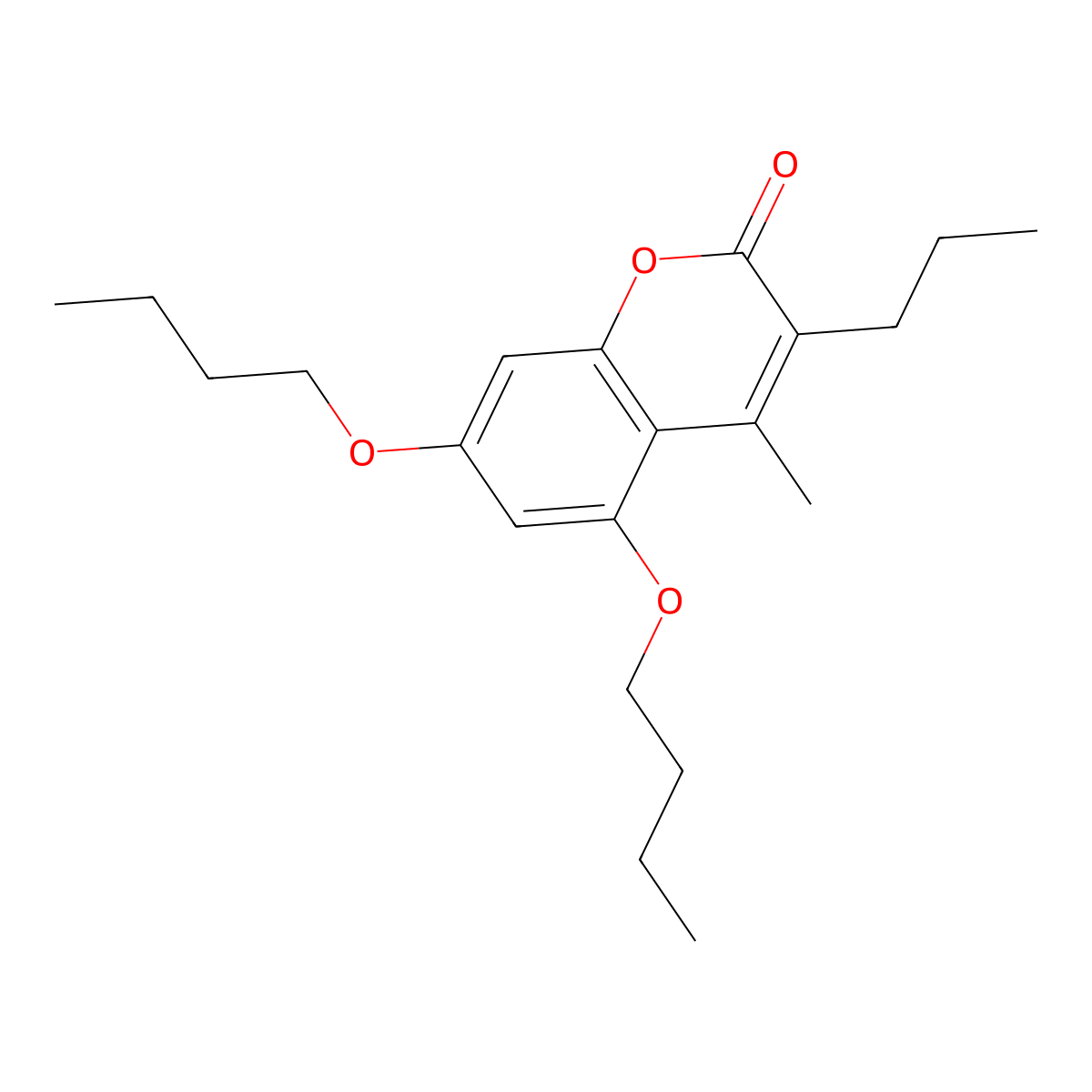 5,7-dibutoxy-4-methyl-3-propyl-2H-chromen-2-one molecular structure, CAS 314742-74-0