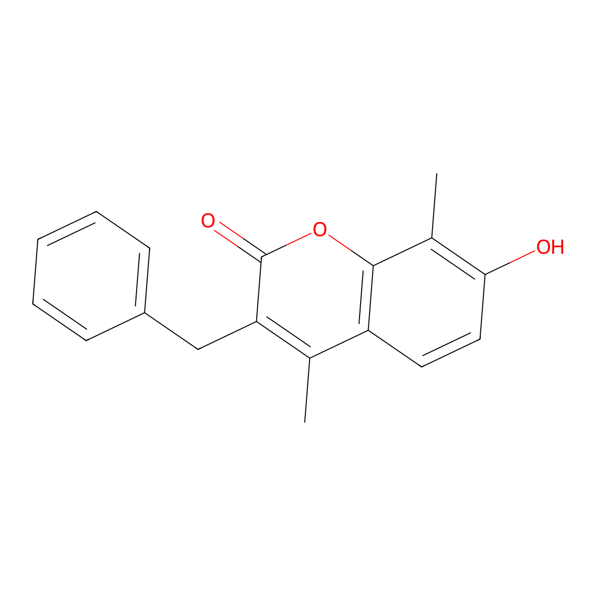 3-benzyl-7-hydroxy-4,8-dimethyl-2H-chromen-2-one molecular structure, CAS 314742-78-4