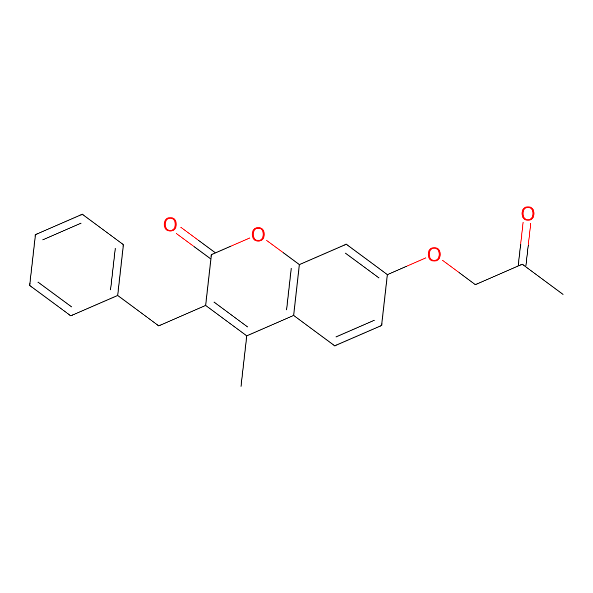 3-benzyl-4-methyl-7-(2-oxopropoxy)-2H-chromen-2-one molecular structure, CAS 314742-79-5