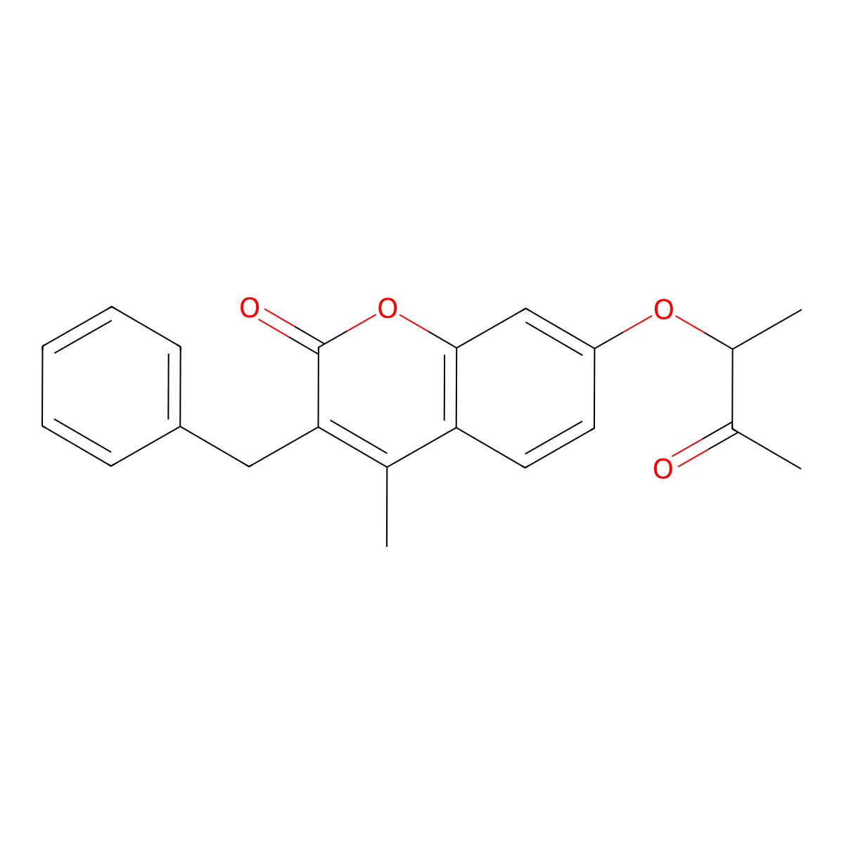 3-benzyl-4-methyl-7-(1-methyl-2-oxopropoxy)-2H-chromen-2-one molecular structure, CAS 314742-80-8