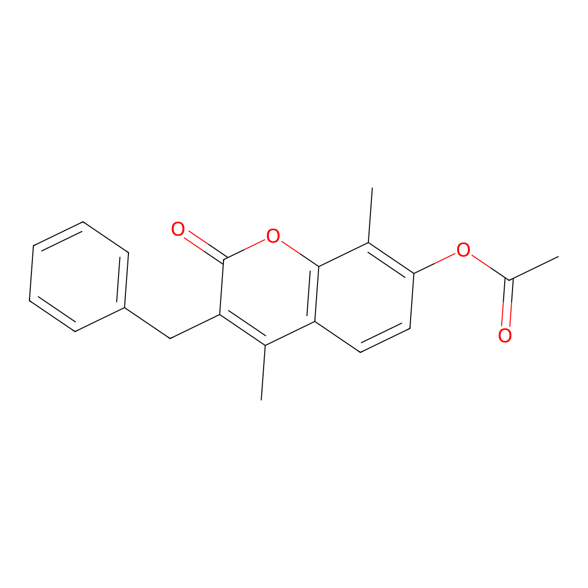 3-benzyl-4,8-dimethyl-2-oxo-2H-chromen-7-yl acetate molecular structure, CAS 314742-83-1