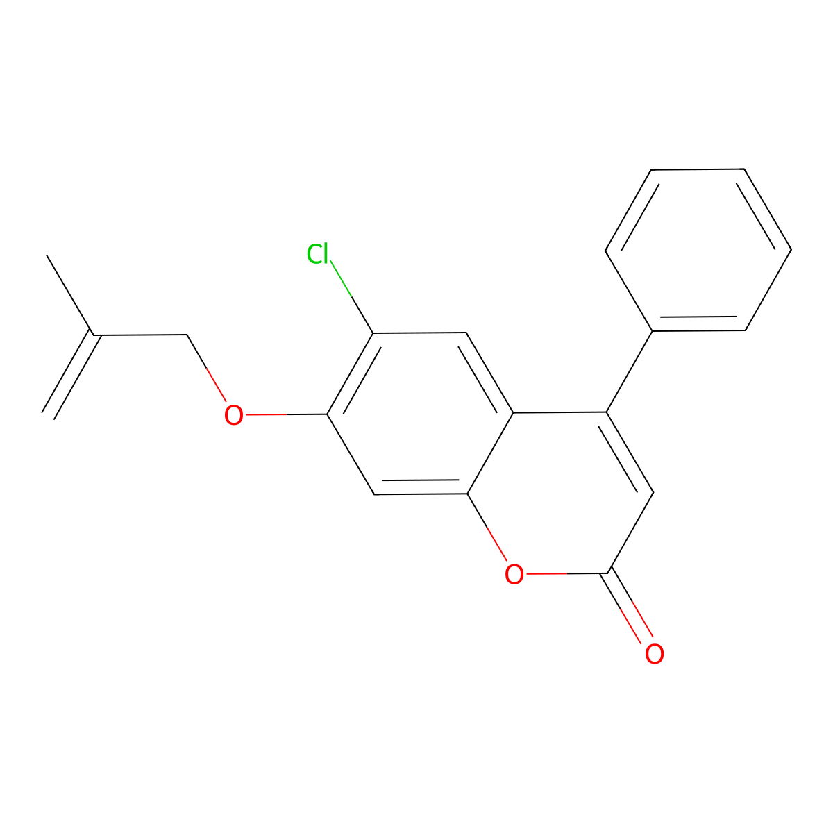 6-chloro-7-[(2-methylprop-2-en-1-yl)oxy]-4-phenyl-2H-chromen-2-one molecular structure, CAS 314743-04-9