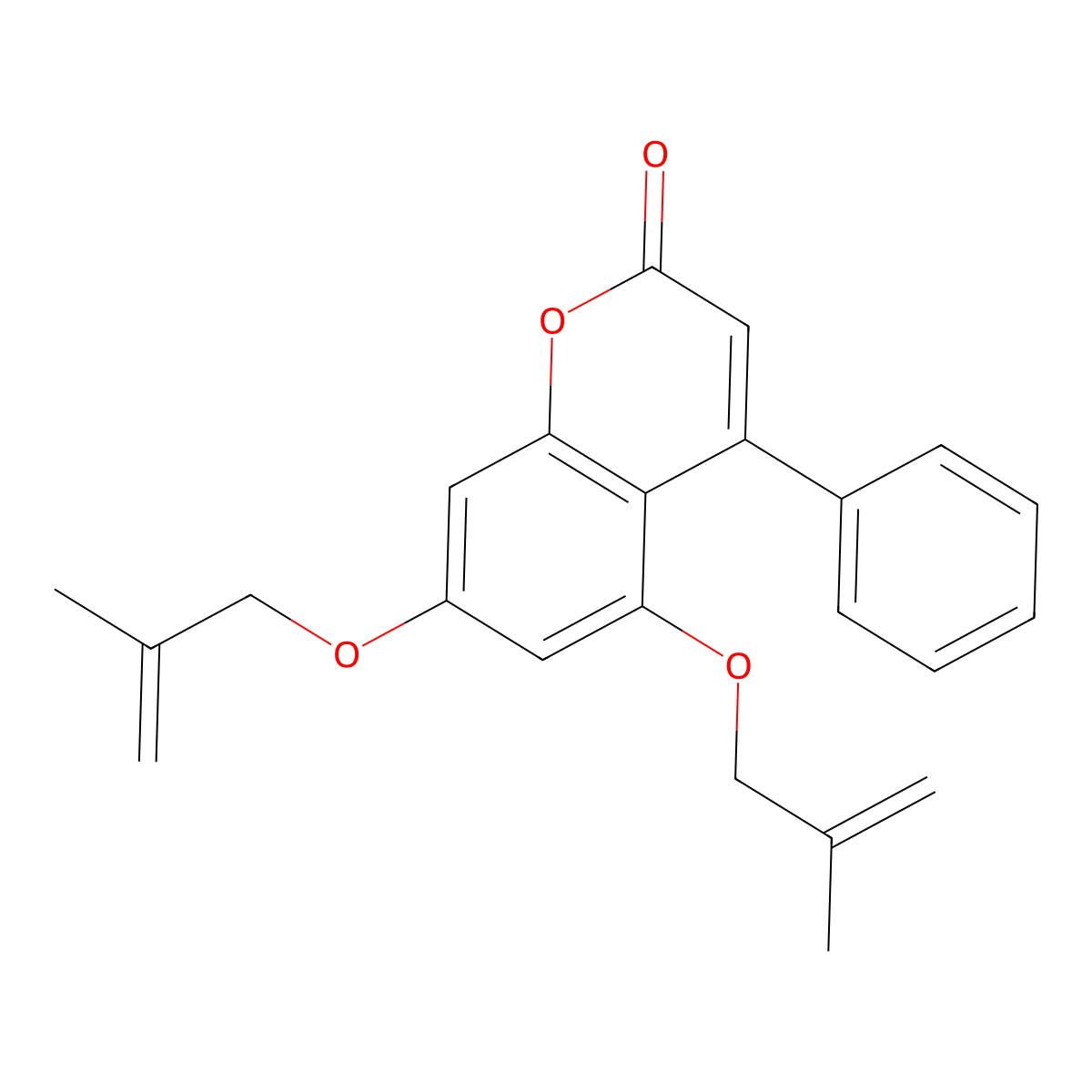 5,7-bis[(2-methylallyl)oxy]-4-phenyl-2H-chromen-2-one molecular structure, CAS 314743-16-3