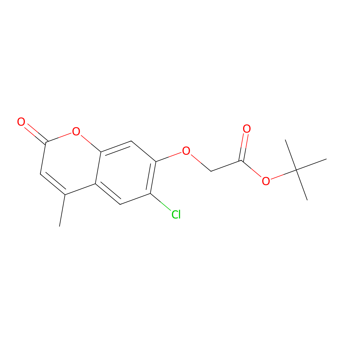 tert-butyl 2-[(6-chloro-4-methyl-2-oxo-2H-chromen-7-yl)oxy]acetate molecular structure, CAS 314743-17-4