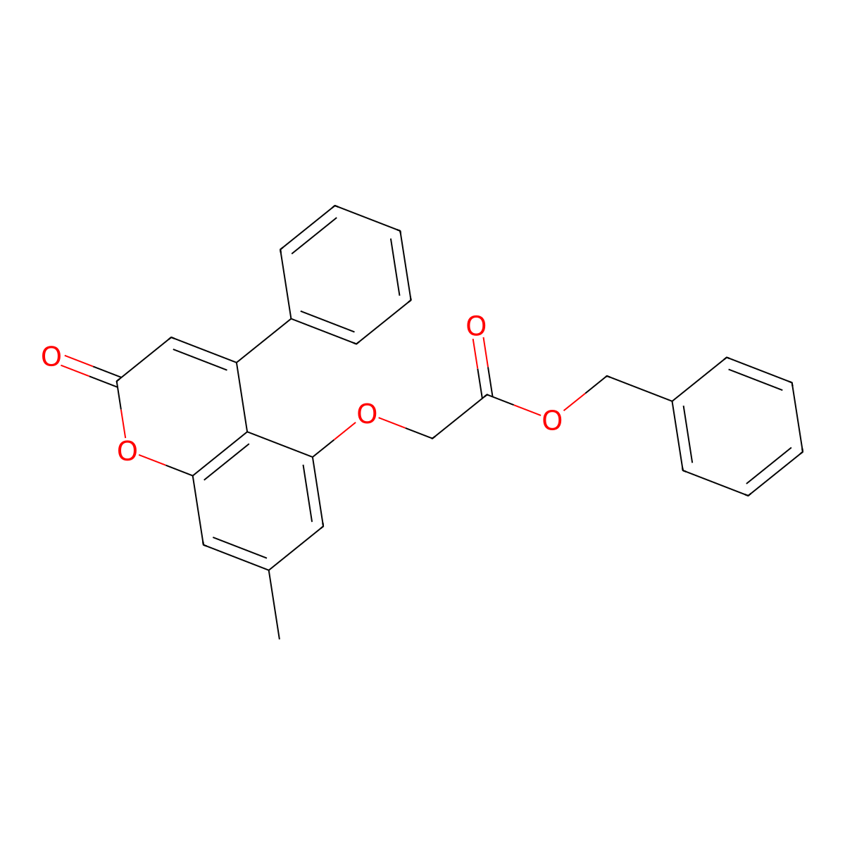 benzyl [(7-methyl-2-oxo-4-phenyl-2H-chromen-5-yl)oxy]acetate molecular structure, CAS 314743-43-6