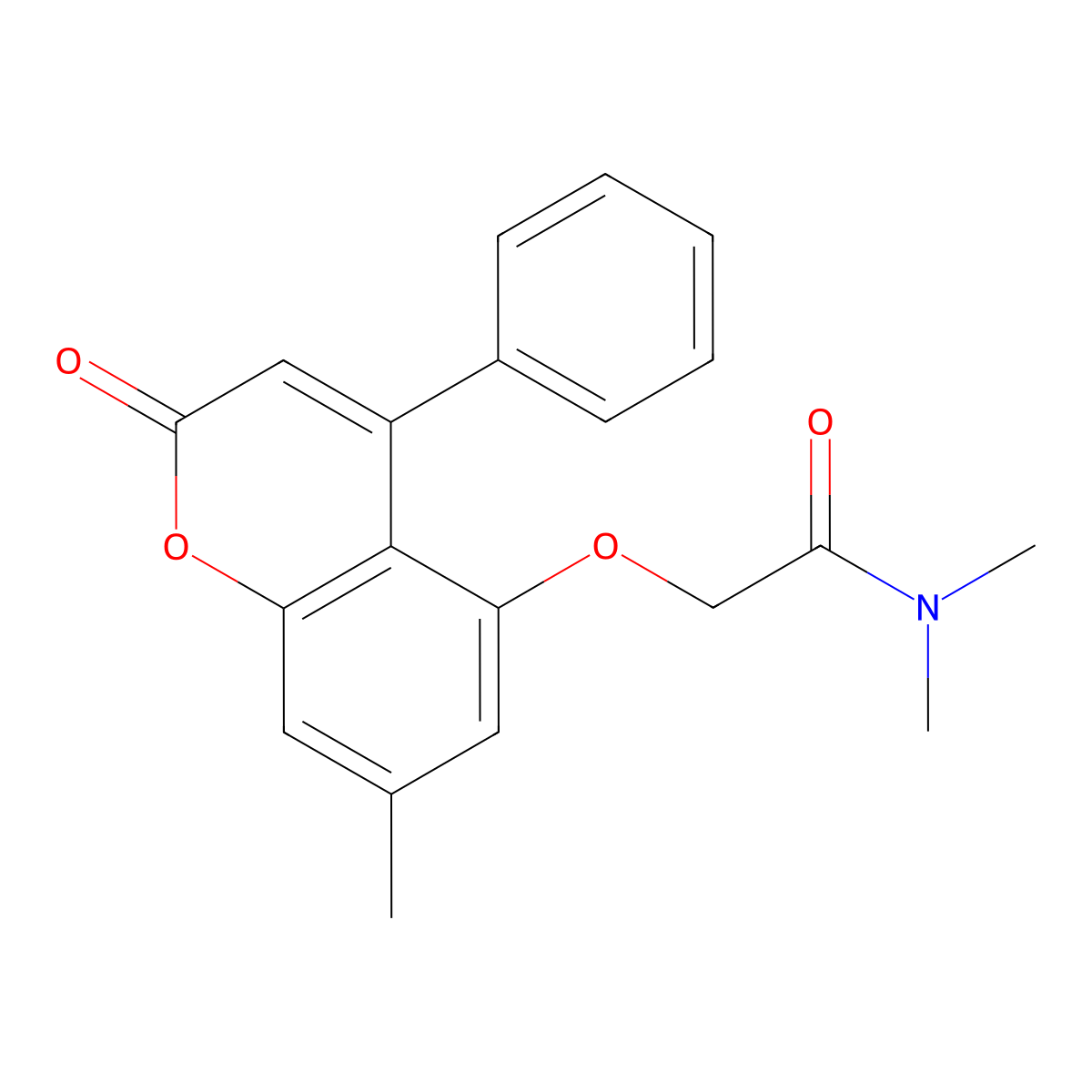 N,N-dimethyl-2-[(7-methyl-2-oxo-4-phenyl-2H-chromen-5-yl)oxy]acetamide molecular structure, CAS 314743-47-0