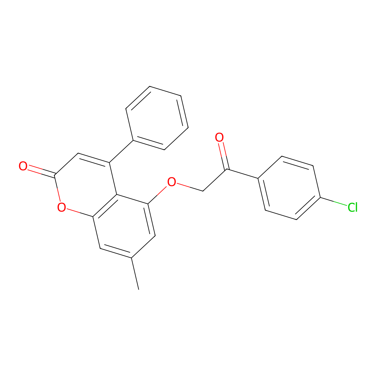 5-[2-(4-chlorophenyl)-2-oxoethoxy]-7-methyl-4-phenyl-2H-chromen-2-one molecular structure, CAS 314743-52-7