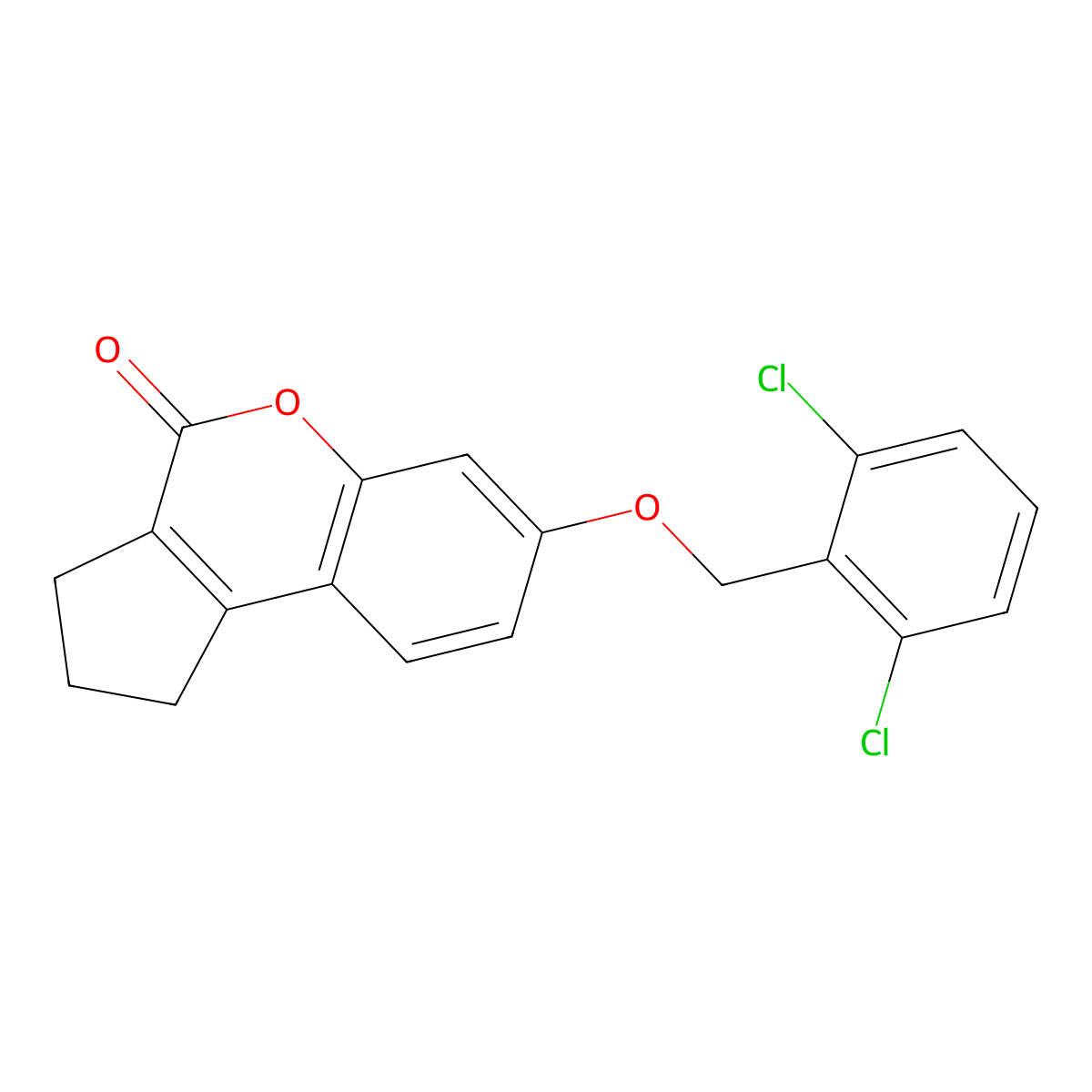 7-[(2,6-dichlorobenzyl)oxy]-2,3-dihydrocyclopenta[c]chromen-4(1H)-one molecular structure, CAS 314743-61-8
