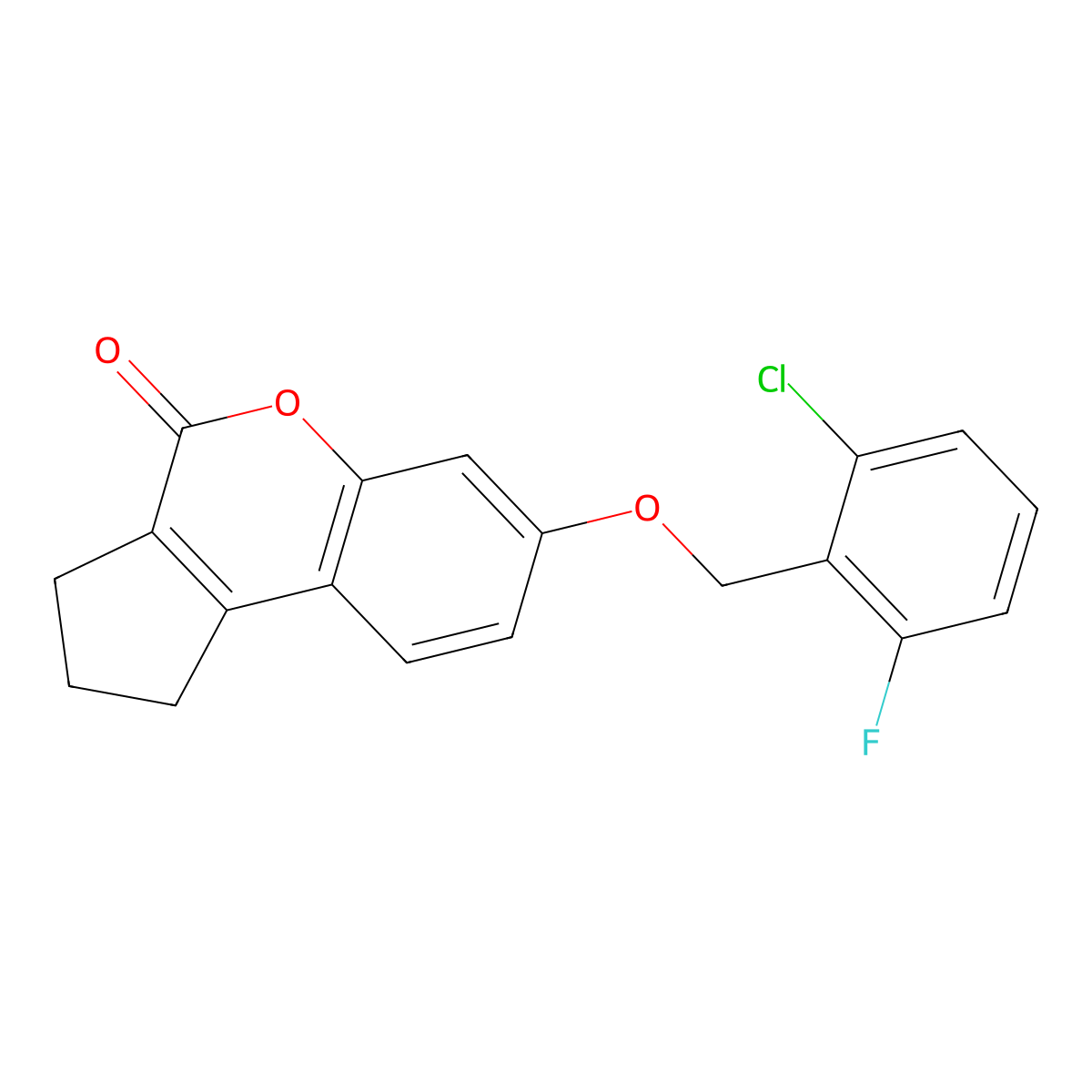 7-[(2-chloro-6-fluorobenzyl)oxy]-2,3-dihydrocyclopenta[c]chromen-4(1H)-one molecular structure, CAS 314743-62-9