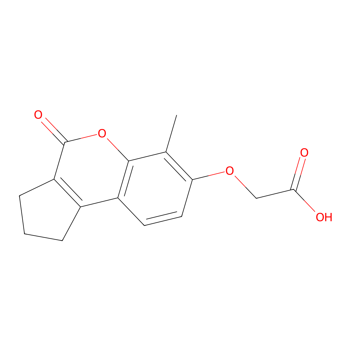2-((6-methyl-4-oxo-1H,2H,3H,4H-cyclopenta(c)chromen-7-yl)oxy)acetic acid molecular structure, CAS 314743-72-1