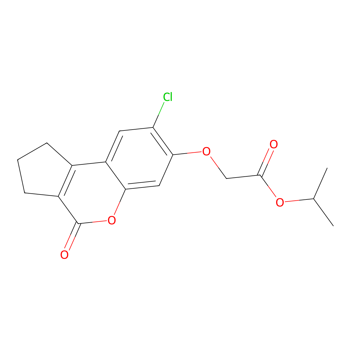 Isopropyl [(8-chloro-4-oxo-1,2,3,4-tetrahydrocyclopenta[c]chromen-7-yl)oxy]acetate molecular structure, CAS 314743-87-8