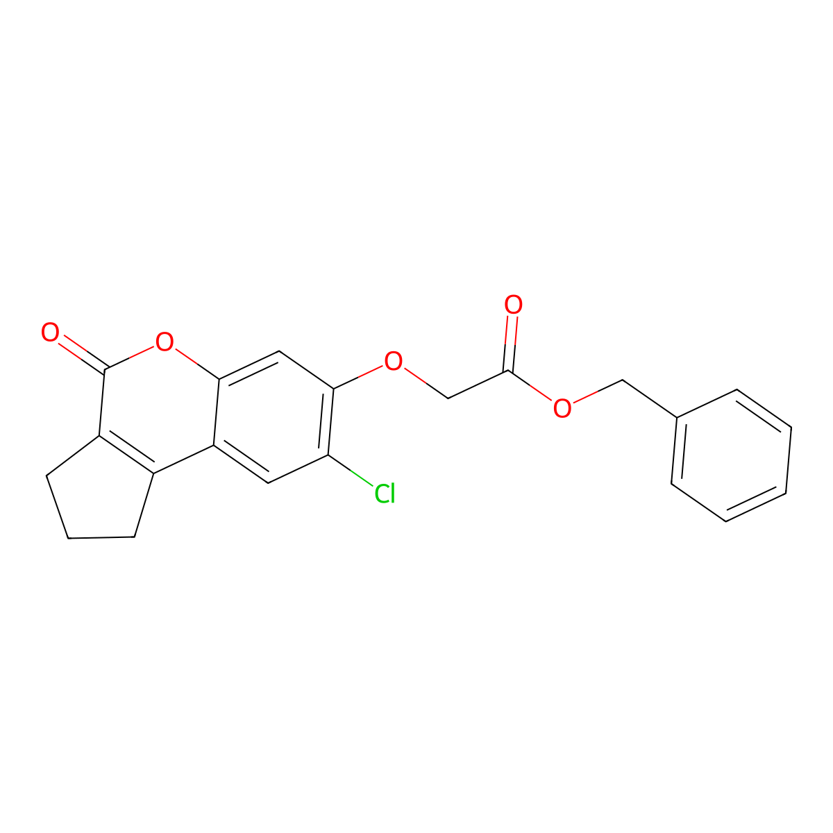 Benzyl [(8-chloro-4-oxo-1,2,3,4-tetrahydrocyclopenta[c]chromen-7-yl)oxy]acetate molecular structure, CAS 314743-88-9