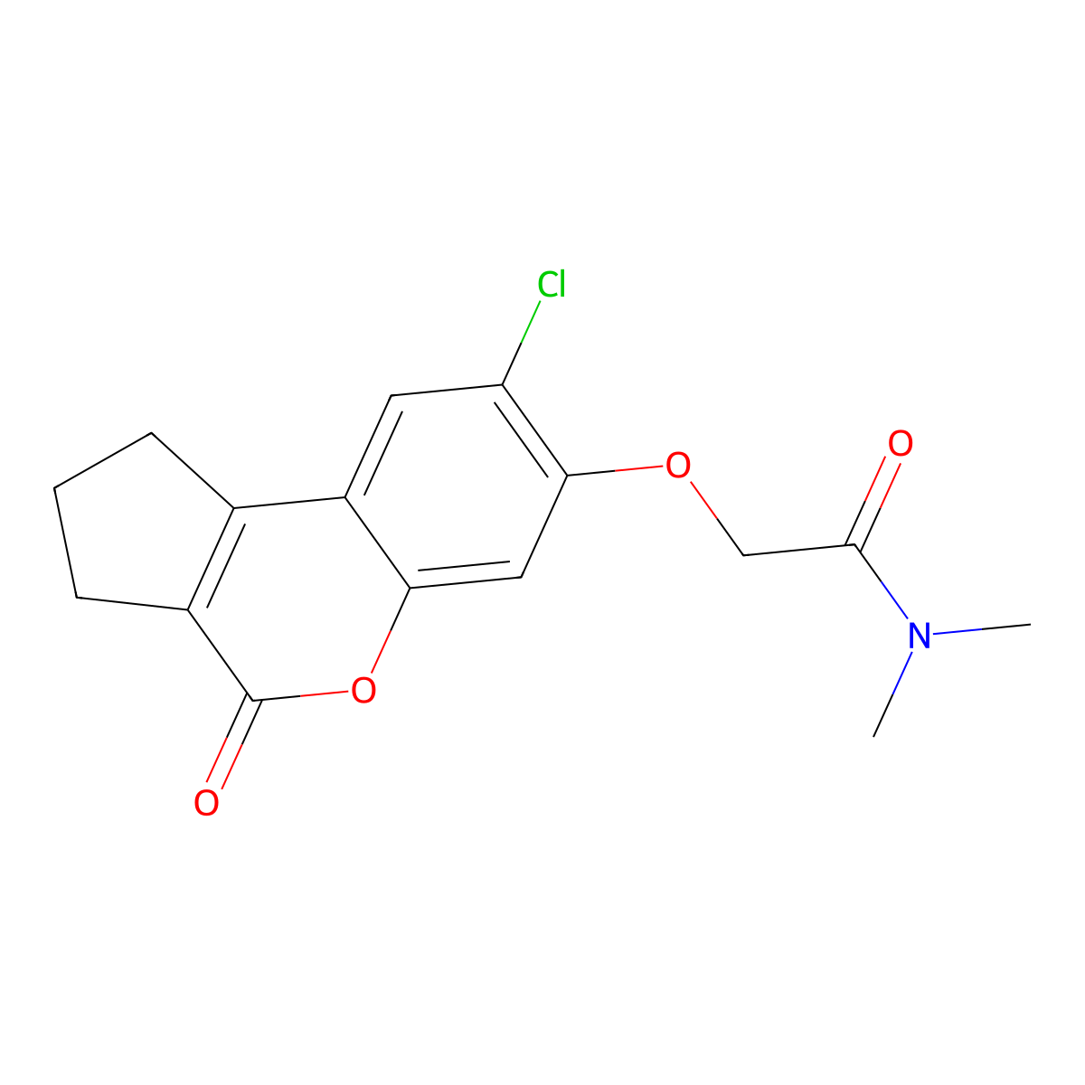 2-[(8-chloro-4-oxo-1,2,3,4-tetrahydrocyclopenta[c]chromen-7-yl)oxy]-N,N-dimethylacetamide molecular structure, CAS 314743-89-0