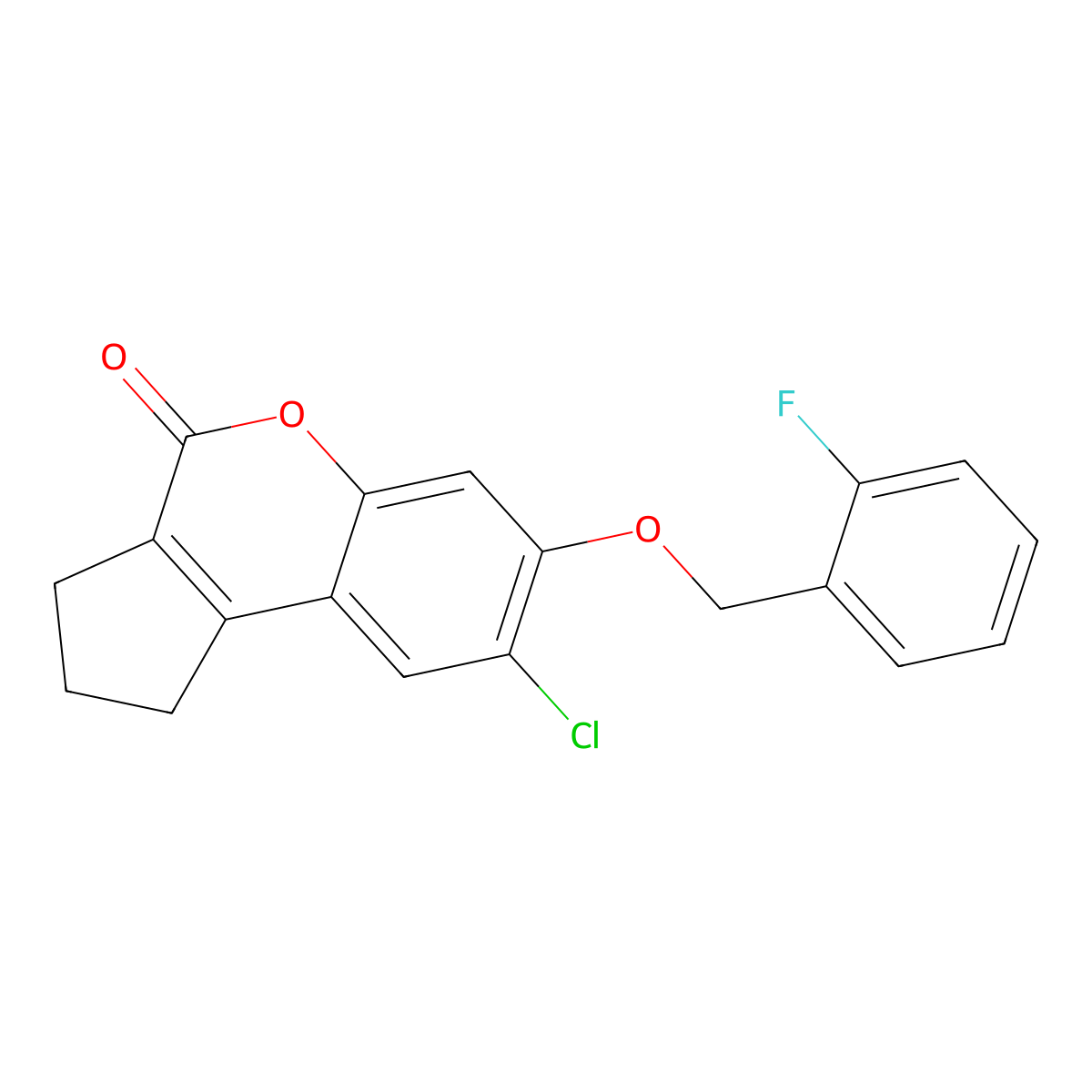 8-chloro-7-[(2-fluorobenzyl)oxy]-2,3-dihydrocyclopenta[c]chromen-4(1H)-one molecular structure, CAS 314743-94-7