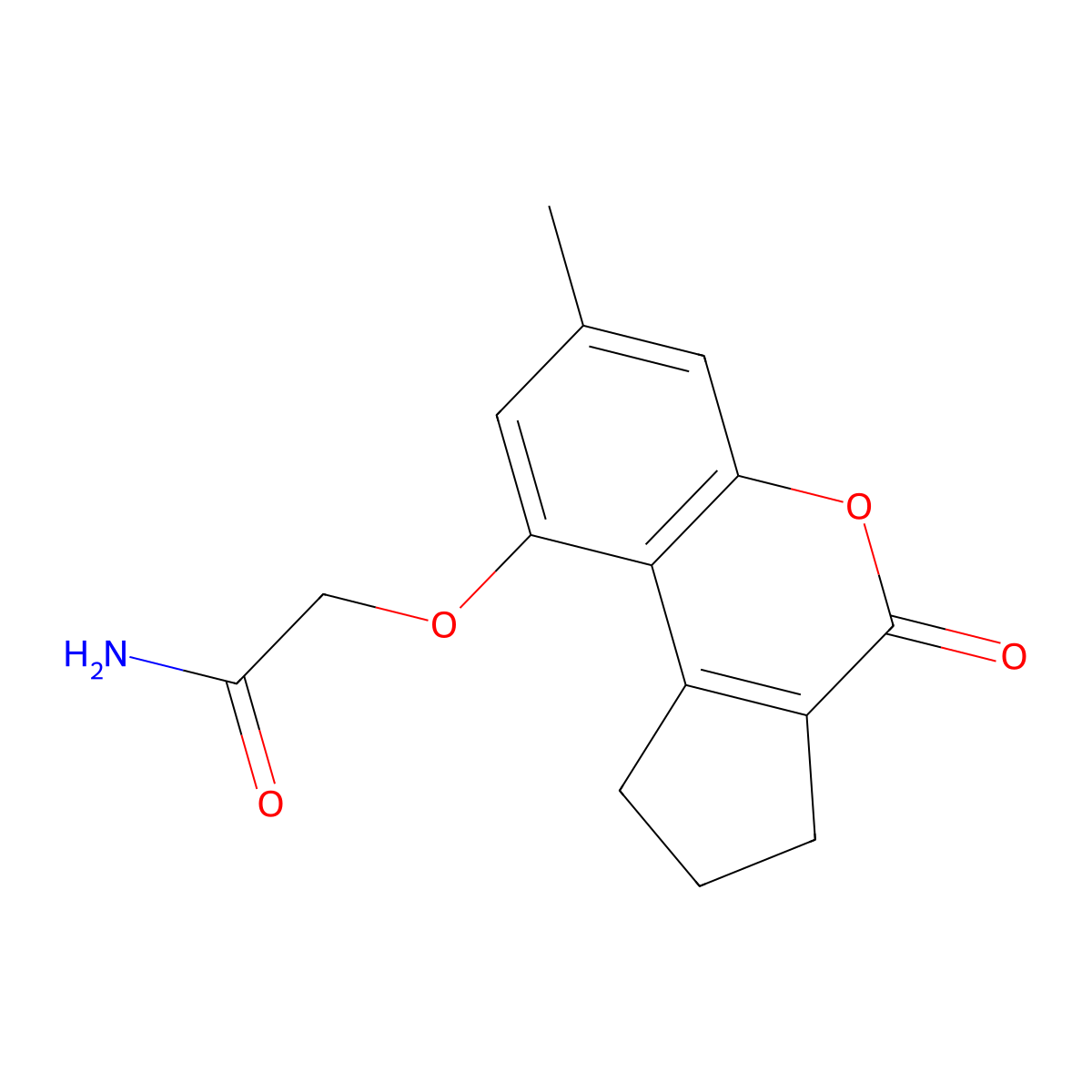 2-[(7-Methyl-4-oxo-1,2,3,4-tetrahydrocyclopenta[c]chromen-9-yl)oxy]acetamide molecular structure, CAS 314744-28-0
