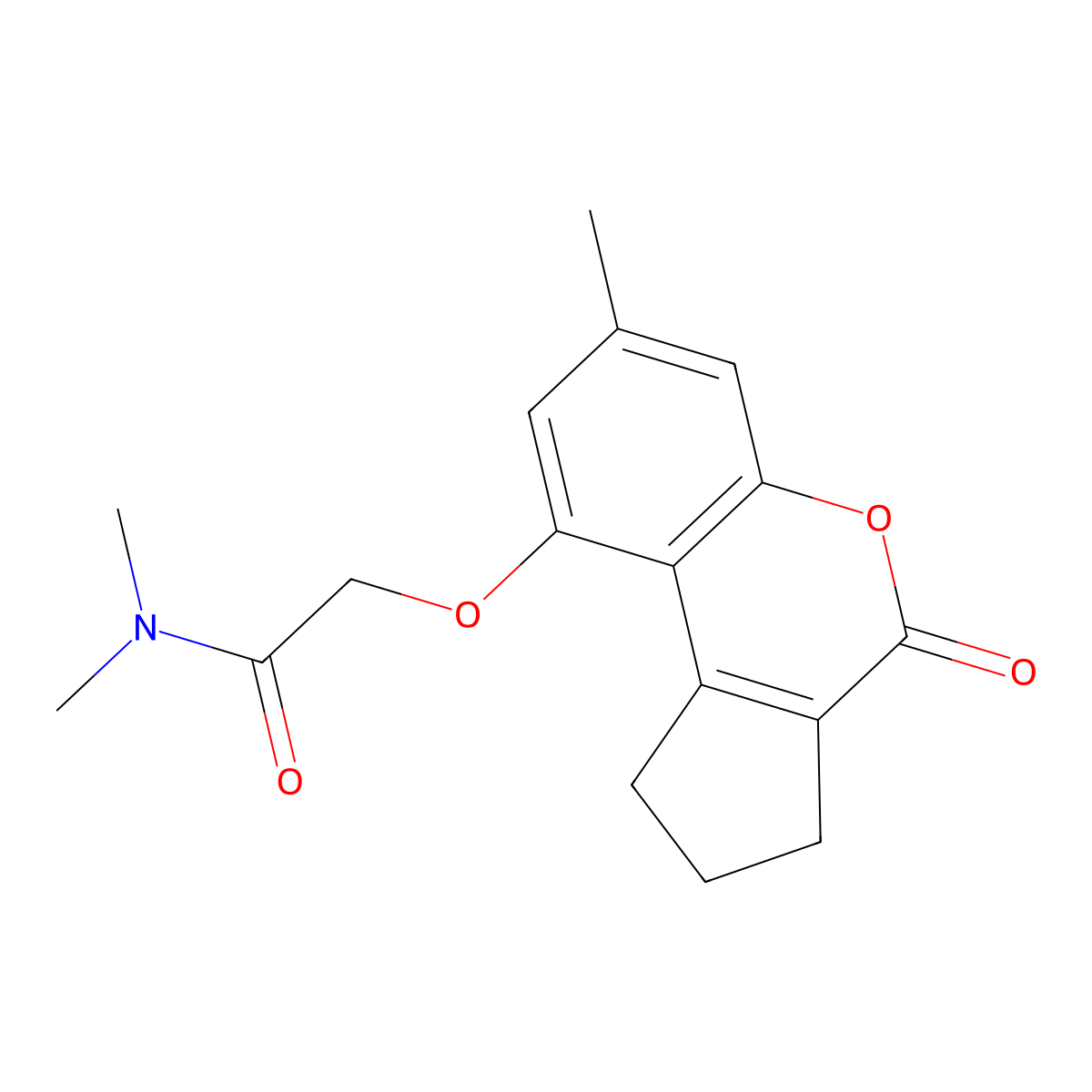N,N-dimethyl-2-[(7-methyl-4-oxo-1,2,3,4-tetrahydrocyclopenta[c]chromen-9-yl)oxy]acetamide molecular structure, CAS 314744-29-1