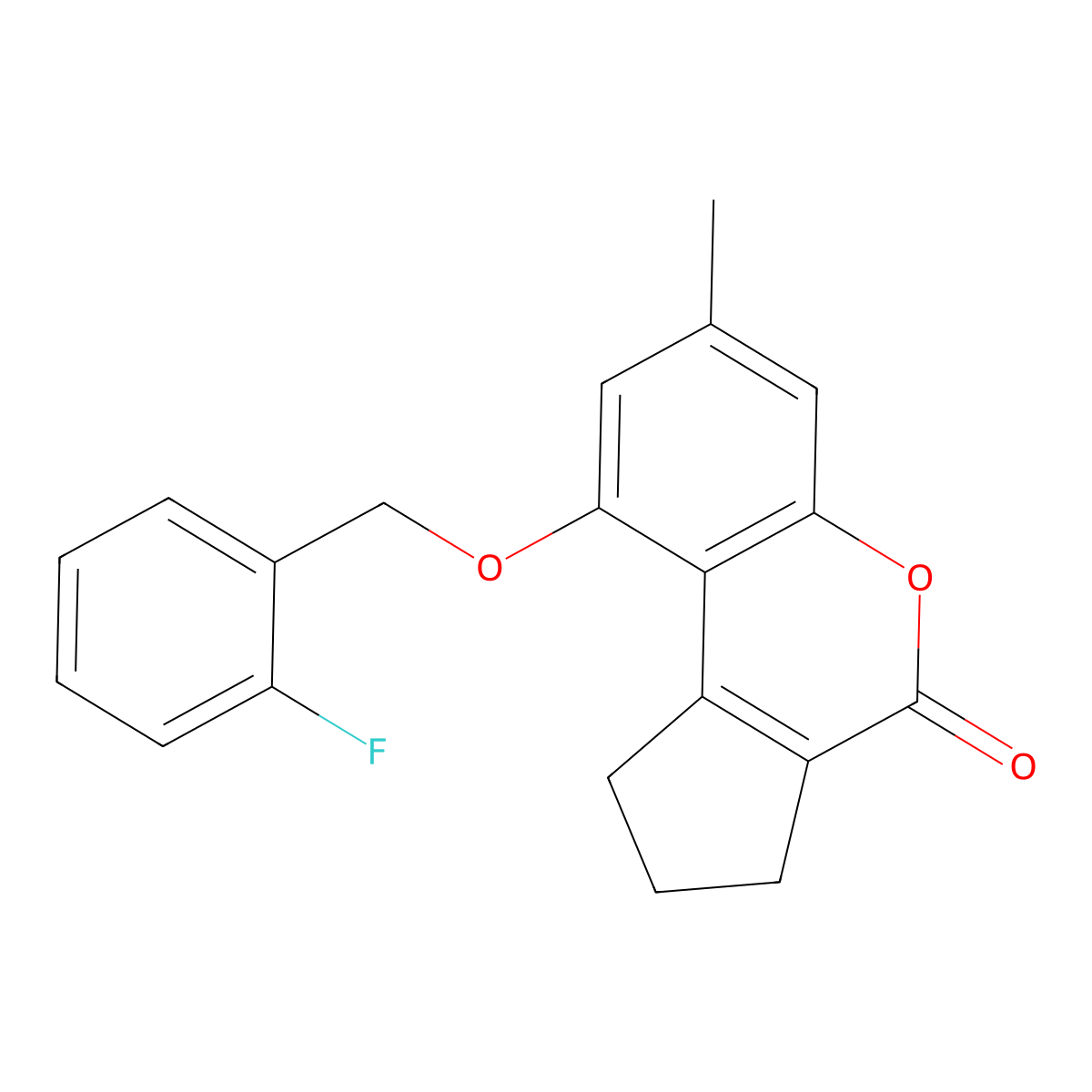 9-[(2-fluorobenzyl)oxy]-7-methyl-2,3-dihydrocyclopenta[c]chromen-4(1H)-one molecular structure, CAS 314744-34-8