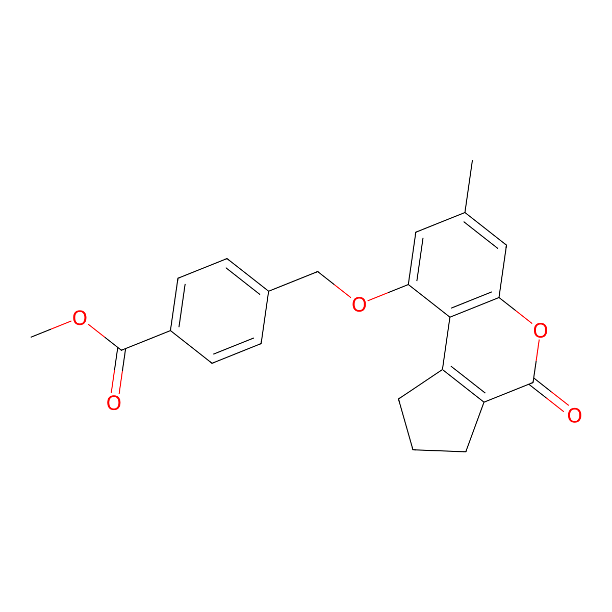 Methyl 4-{[(7-methyl-4-oxo-1,2,3,4-tetrahydrocyclopenta[c]chromen-9-yl)oxy]methyl}benzoate molecular structure, CAS 314744-38-2