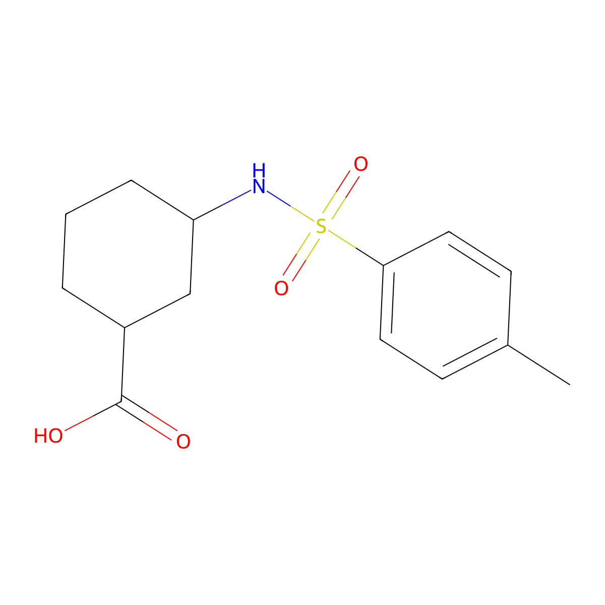 3-{[(4-Methylphenyl)sulfonyl]amino}cyclohexanecarboxylic acid molecular structure, CAS 314744-42-8