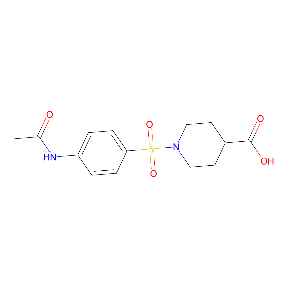 1-(4-Acetylamino-benzenesulfonyl)-piperidine-4-carboxylic acid molecular structure, CAS 314744-44-0