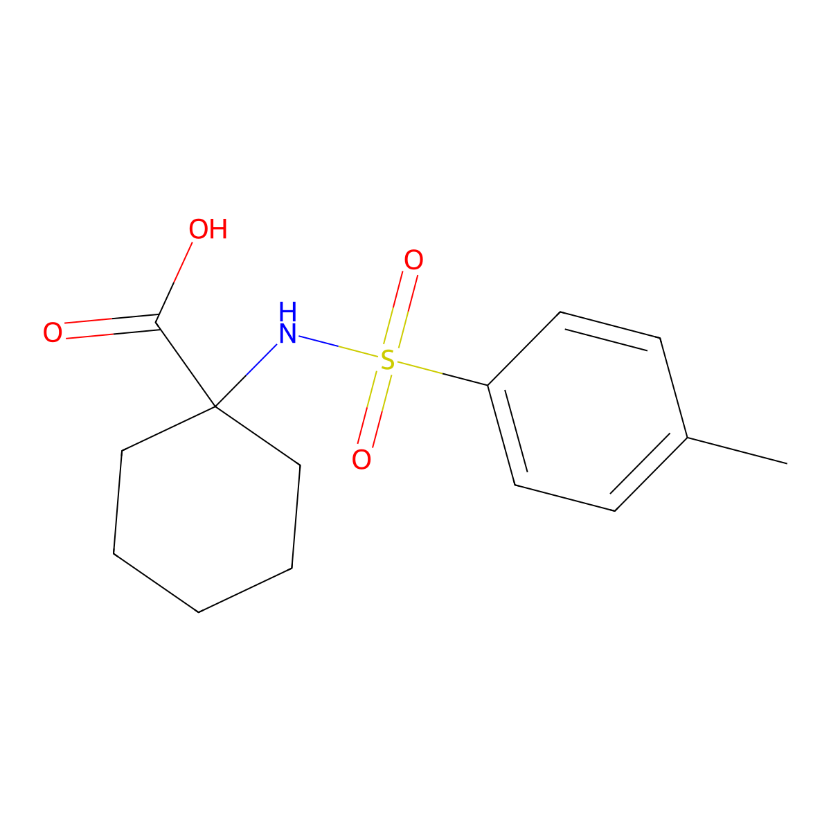 1-{[(4-Methylphenyl)sulfonyl]amino}cyclohexanecarboxylic acid molecular structure, CAS 314744-45-1