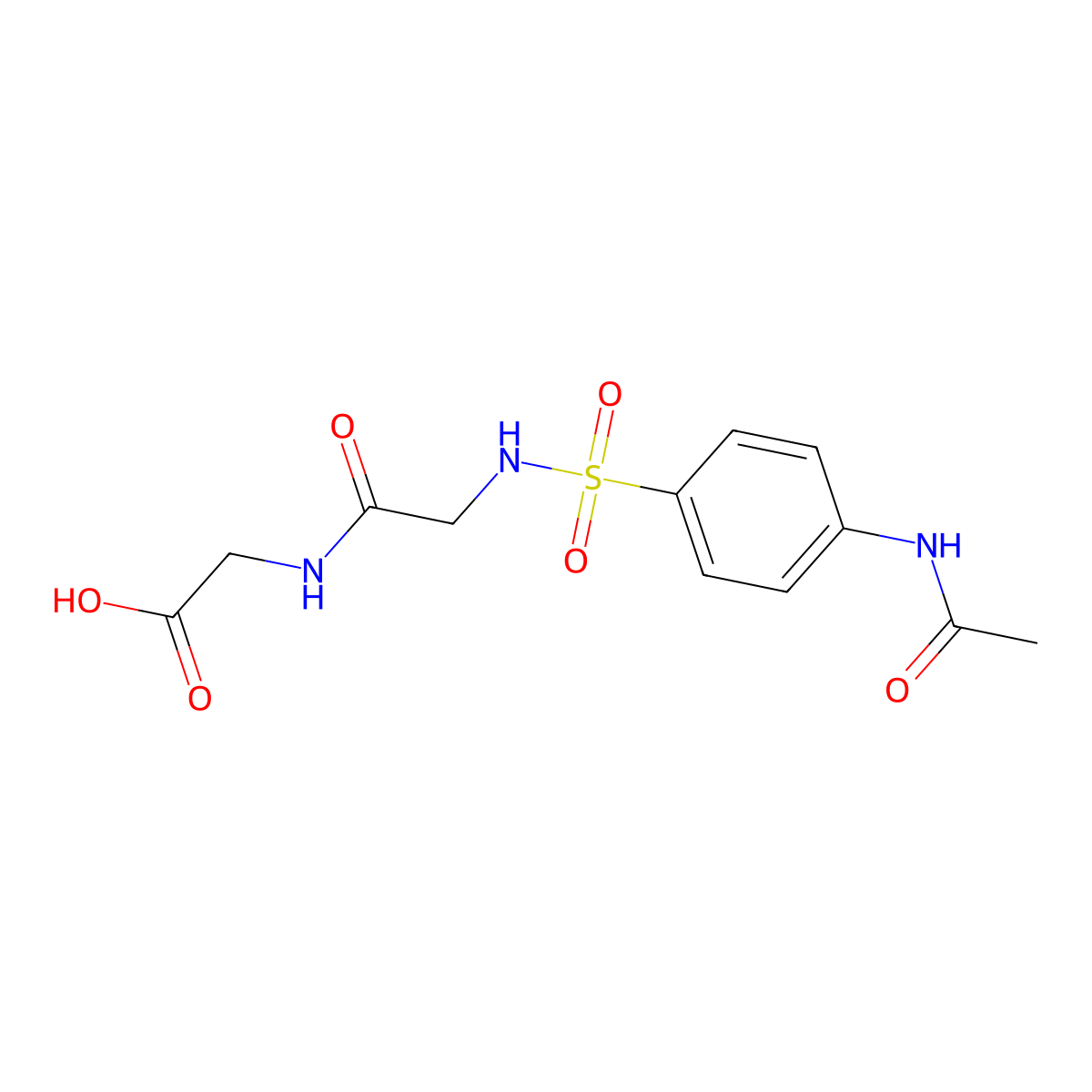2-[[2-[(4-acetamidophenyl)sulfonylamino]acetyl]amino]acetic Acid molecular structure, CAS 314744-47-3