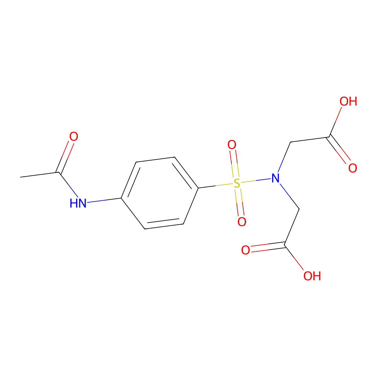 2-[N-(carboxymethyl)4-acetamidobenzenesulfonamido]acetic acid molecular structure, CAS 314744-48-4