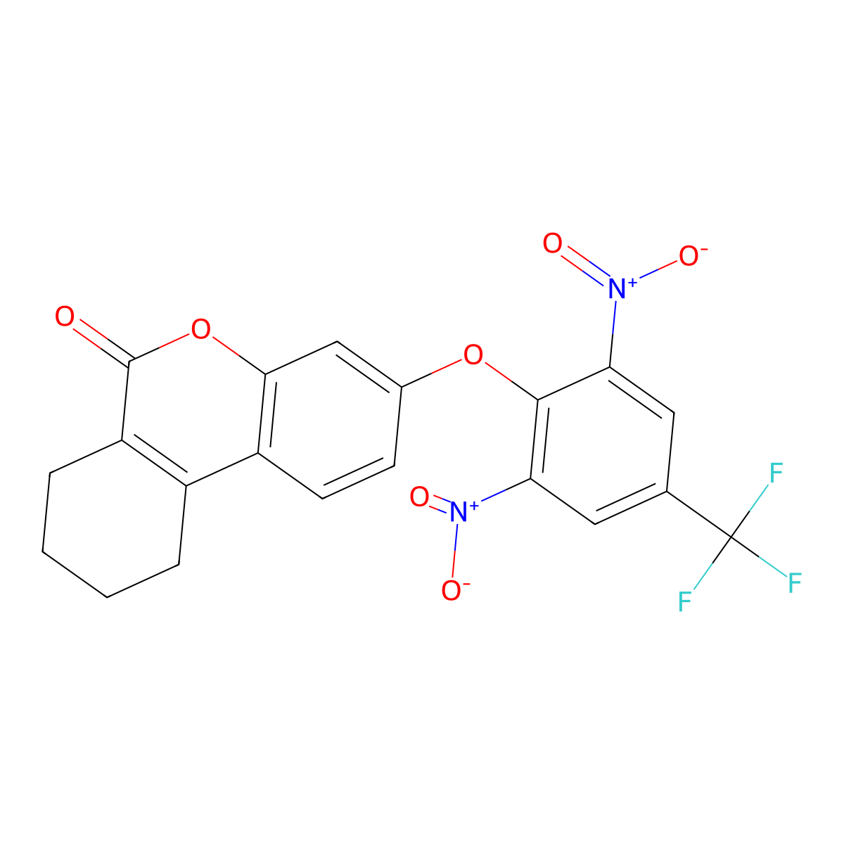 3-[2,6-Dinitro-4-(trifluoromethyl)phenoxy]-7,8,9,10-tetrahydrobenzo[c]chromen-6-one molecular structure, CAS 314744-51-9