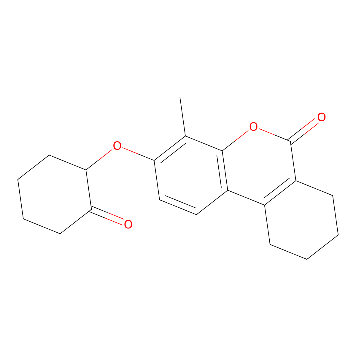 4-Methyl-3-(2-oxocyclohexyl)oxy-7,8,9,10-tetrahydrobenzo[c]chromen-6-one molecular structure, CAS 314744-52-0