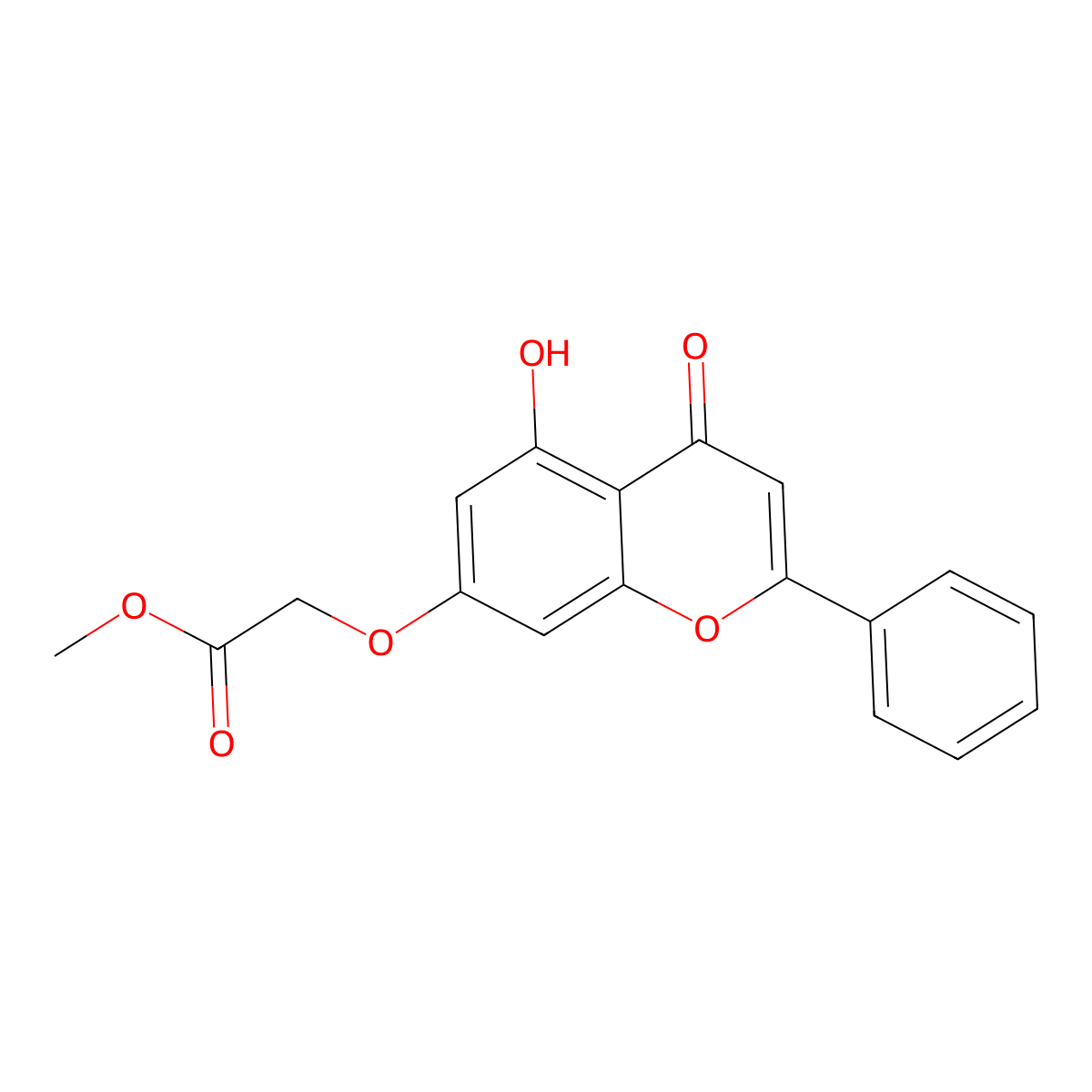 methyl [(5-hydroxy-4-oxo-2-phenyl-4H-chromen-7-yl)oxy]acetate molecular structure, CAS 314745-06-7