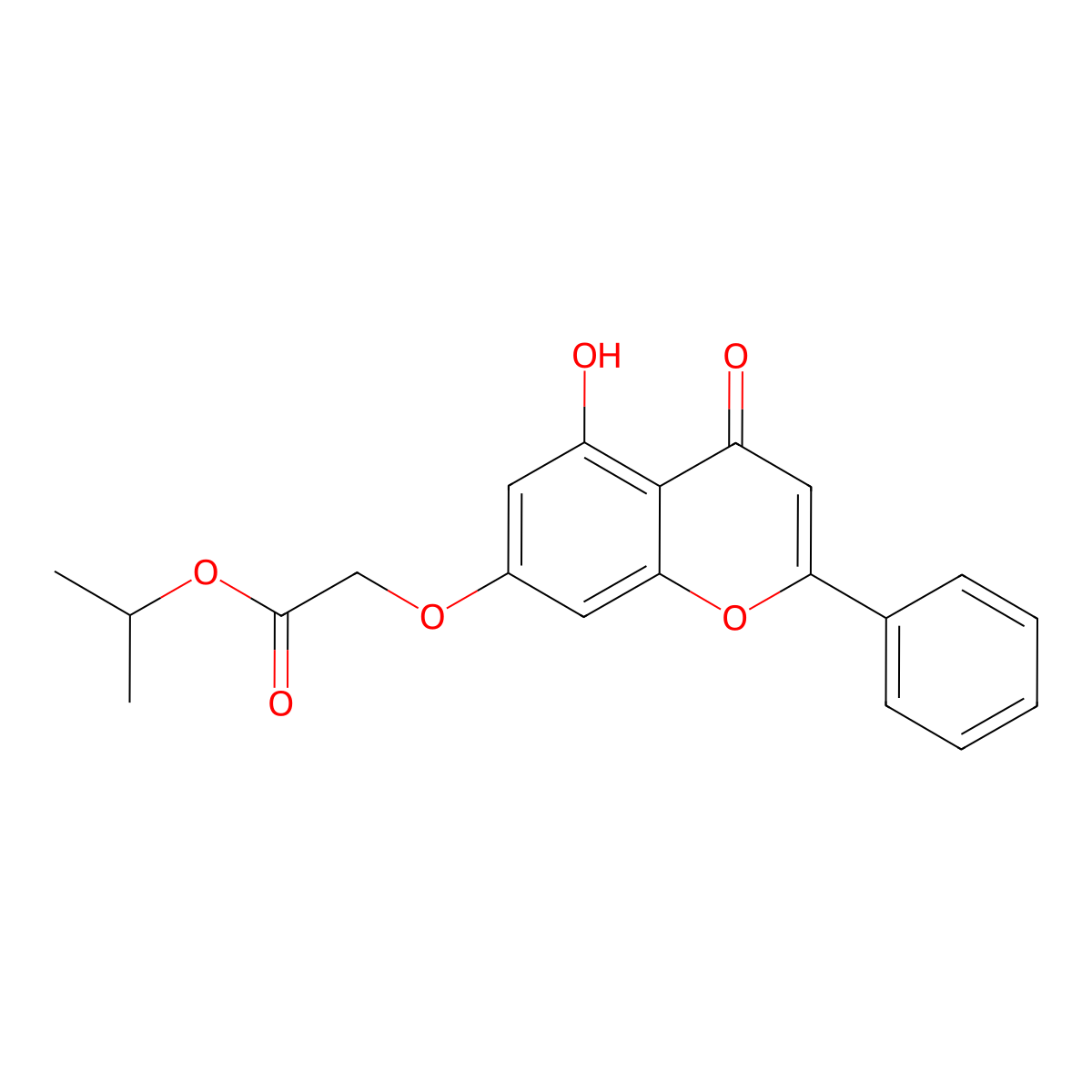 isopropyl [(5-hydroxy-4-oxo-2-phenyl-4H-chromen-7-yl)oxy]acetate molecular structure, CAS 314745-08-9