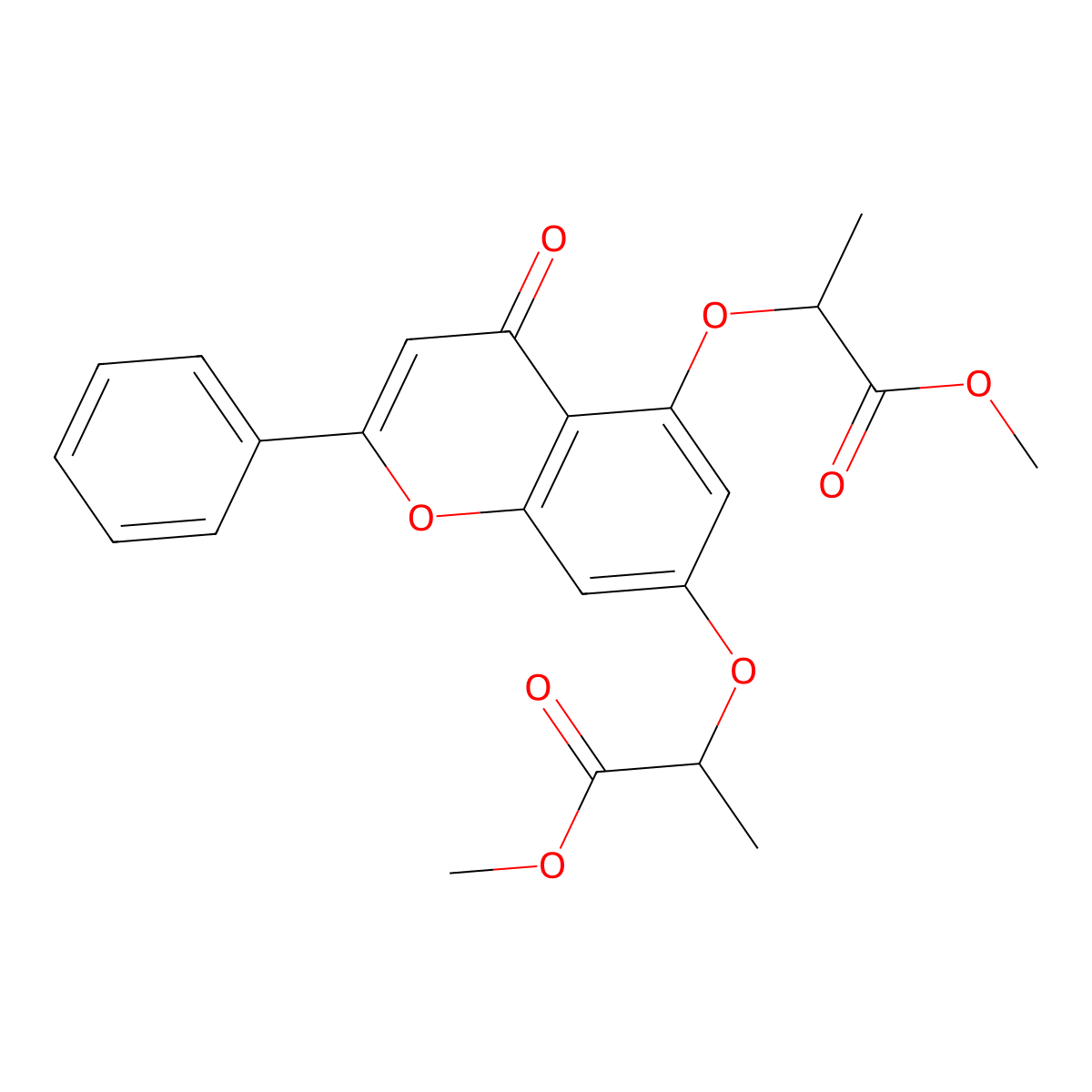 dimethyl 2,2'-[(4-oxo-2-phenyl-4H-chromene-5,7-diyl)bis(oxy)]dipropanoate molecular structure, CAS 314745-15-8