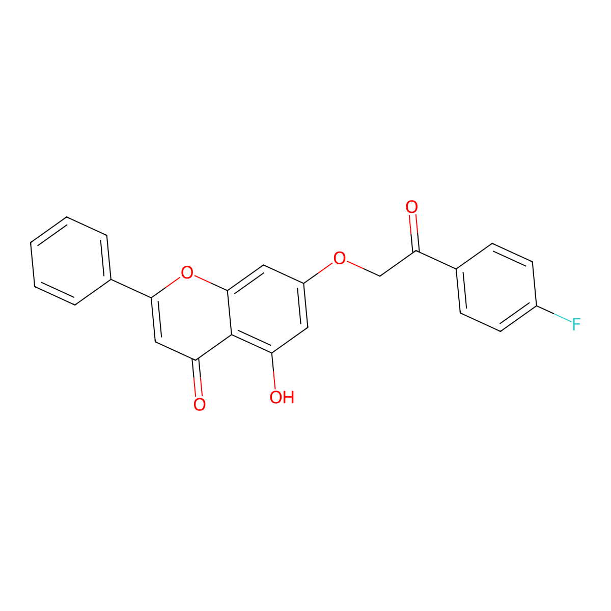 7-[2-(4-fluorophenyl)-2-oxoethoxy]-5-hydroxy-2-phenyl-4H-chromen-4-one molecular structure, CAS 314745-23-8