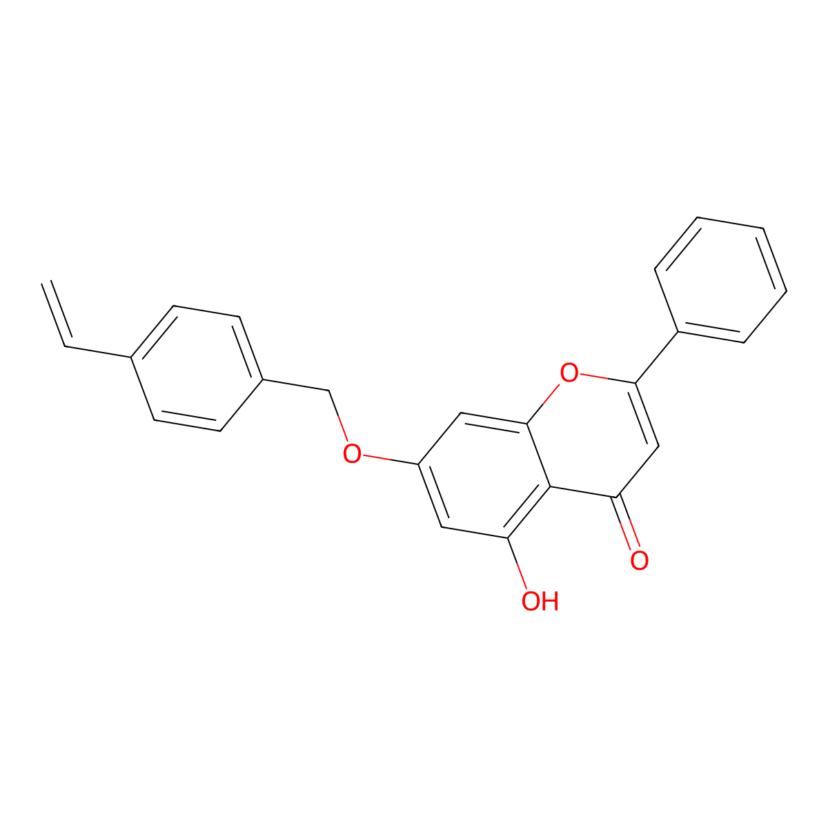 5-hydroxy-2-phenyl-7-[(4-vinylbenzyl)oxy]-4H-chromen-4-one molecular structure, CAS 314745-41-0
