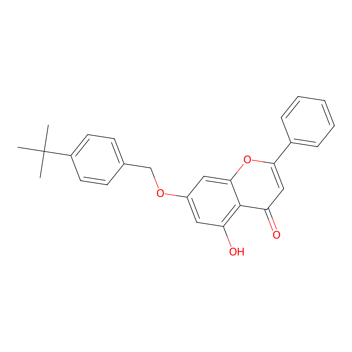 7-[(4-tert-butylphenyl)methoxy]-5-hydroxy-2-phenyl-4H-chromen-4-one molecular structure, CAS 314745-42-1