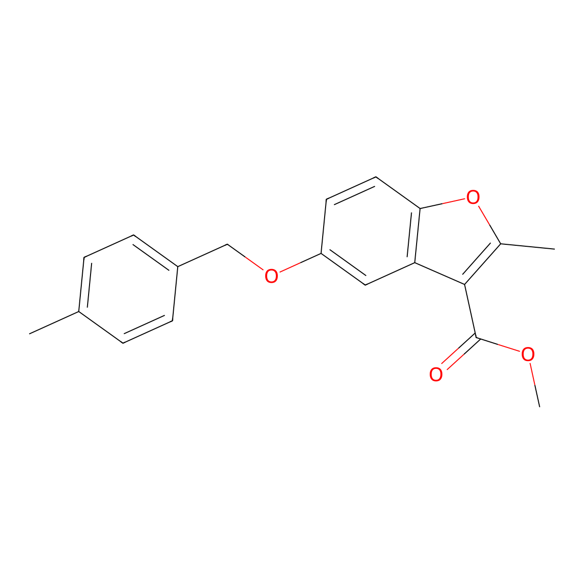 Methyl 2-methyl-5-[(4-methylphenyl)methoxy]-1-benzofuran-3-carboxylate molecular structure, CAS 314745-48-7