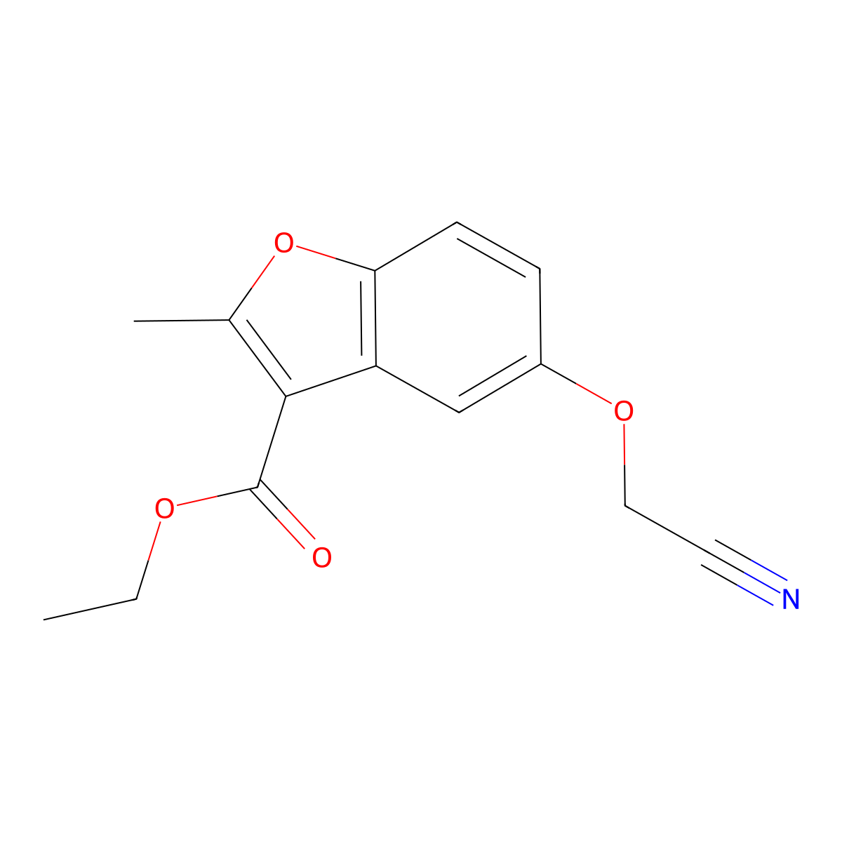 Ethyl 5-(cyanomethoxy)-2-methyl-1-benzofuran-3-carboxylate molecular structure, CAS 314745-59-0