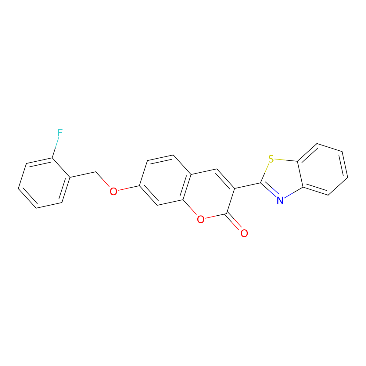 3-(1,3-Benzothiazol-2-yl)-7-[(2-fluorophenyl)methoxy]chromen-2-one molecular structure, CAS 314745-63-6