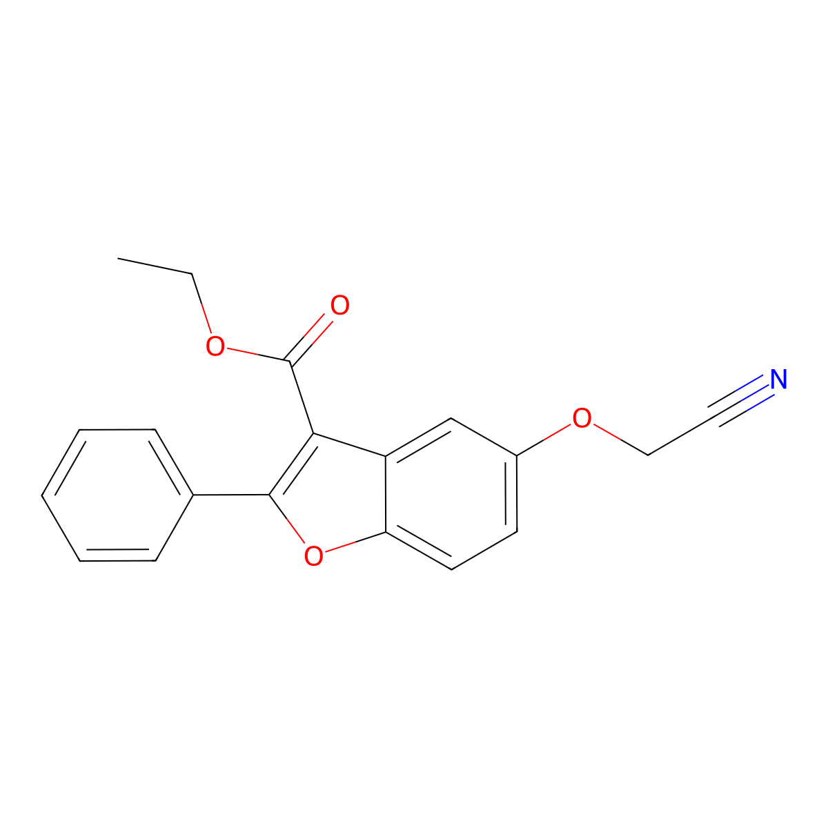 Ethyl 5-(cyanomethoxy)-2-phenyl-1-benzofuran-3-carboxylate molecular structure, CAS 314745-73-8