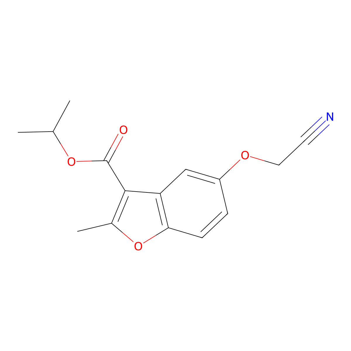 Propan-2-yl 5-(cyanomethoxy)-2-methyl-1-benzofuran-3-carboxylate molecular structure, CAS 314745-74-9