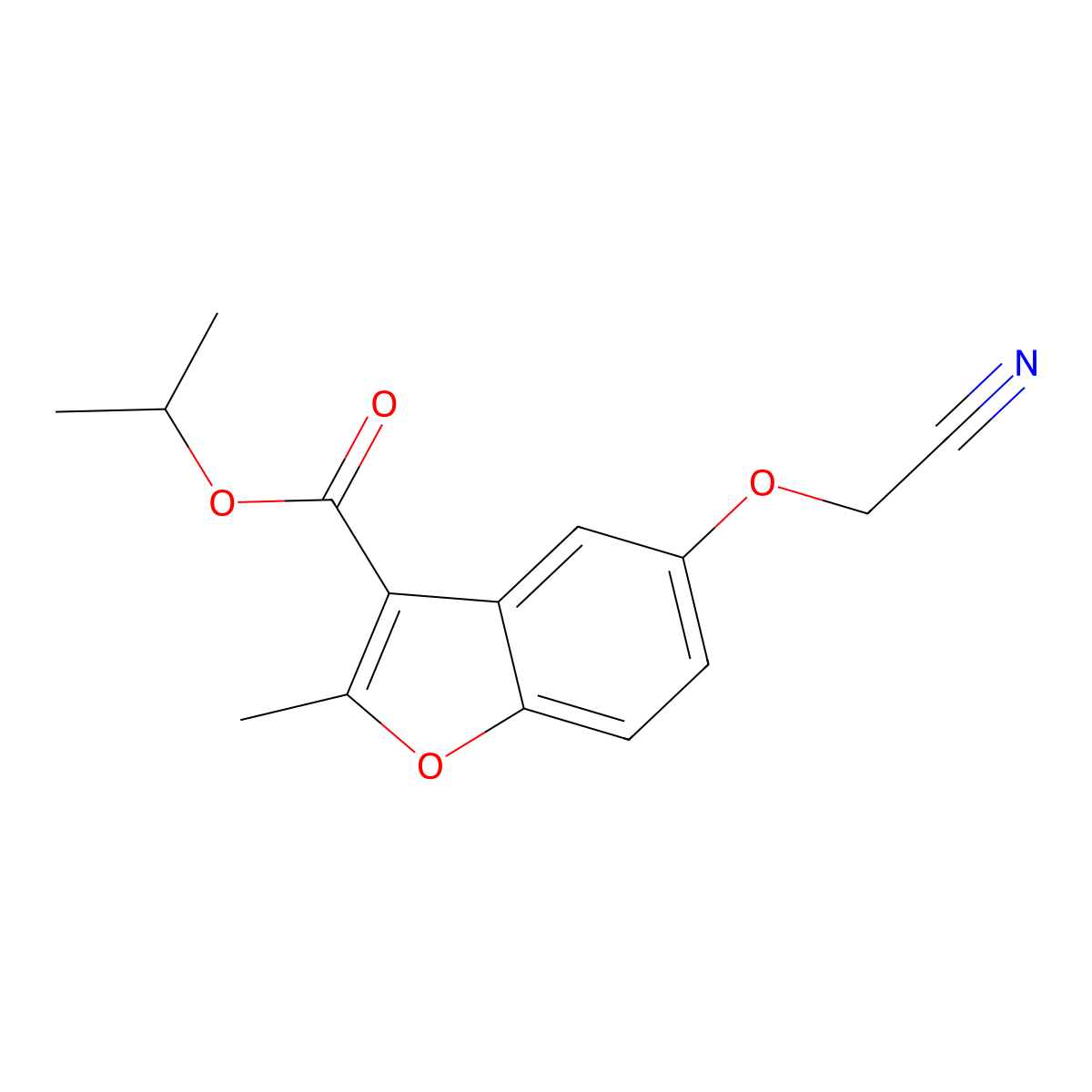 Propan-2-yl 5-(cyanomethoxy)-2-methyl-1-benzofuran-3-carboxylate molecular structure, CAS 314745-74-9