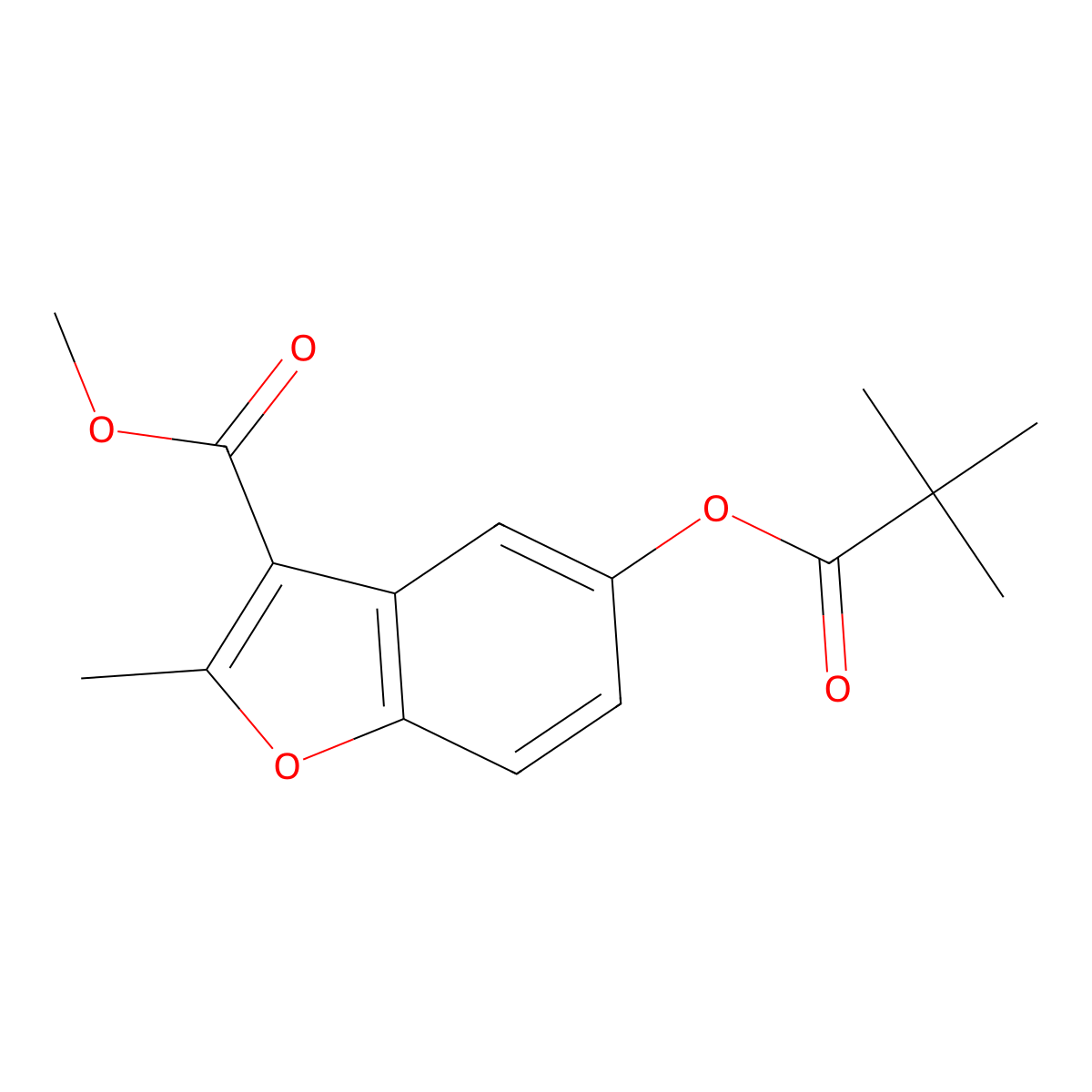 Methyl 5-[(2,2-dimethylpropanoyl)oxy]-2-methyl-1-benzofuran-3-carboxylate molecular structure, CAS 314745-76-1